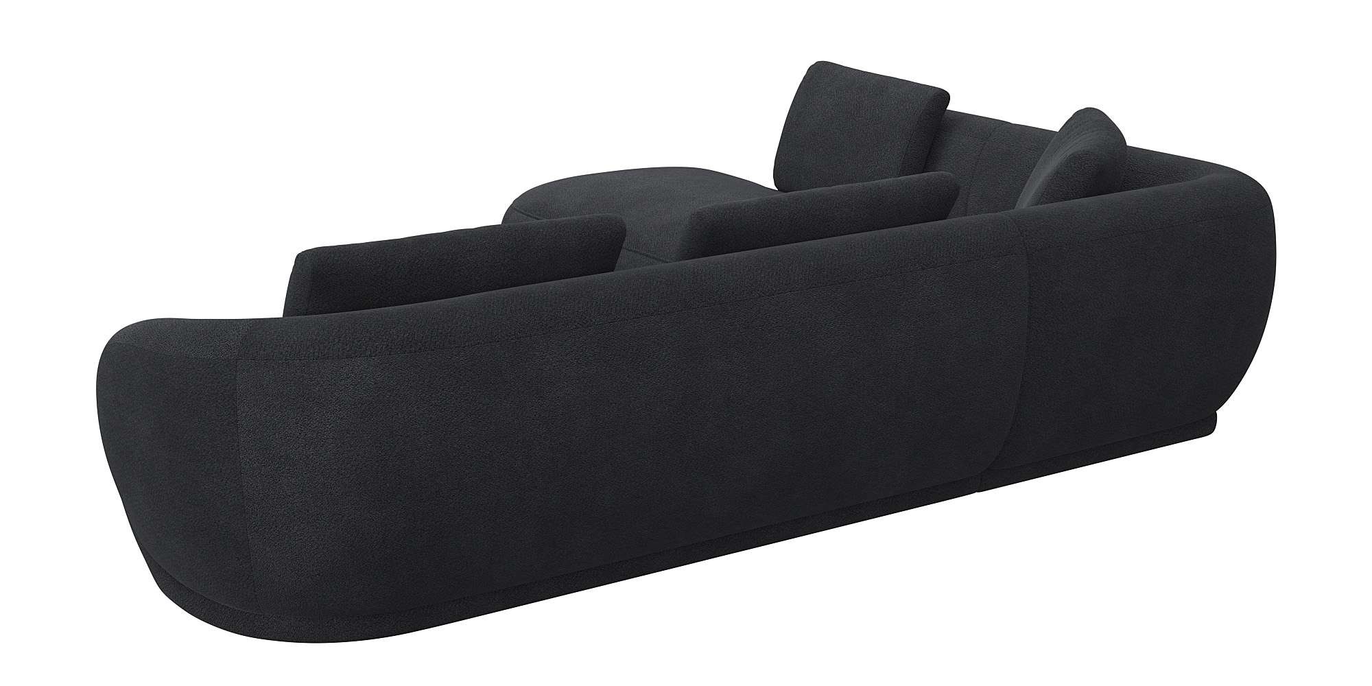 FLEXLUX Ecksofa »Torino, rund, L-Form, Sofa-Ecke mit Ottomane«, Modernes, organisches Sofa-Design, Kaltschaum, Wellenunterfederung