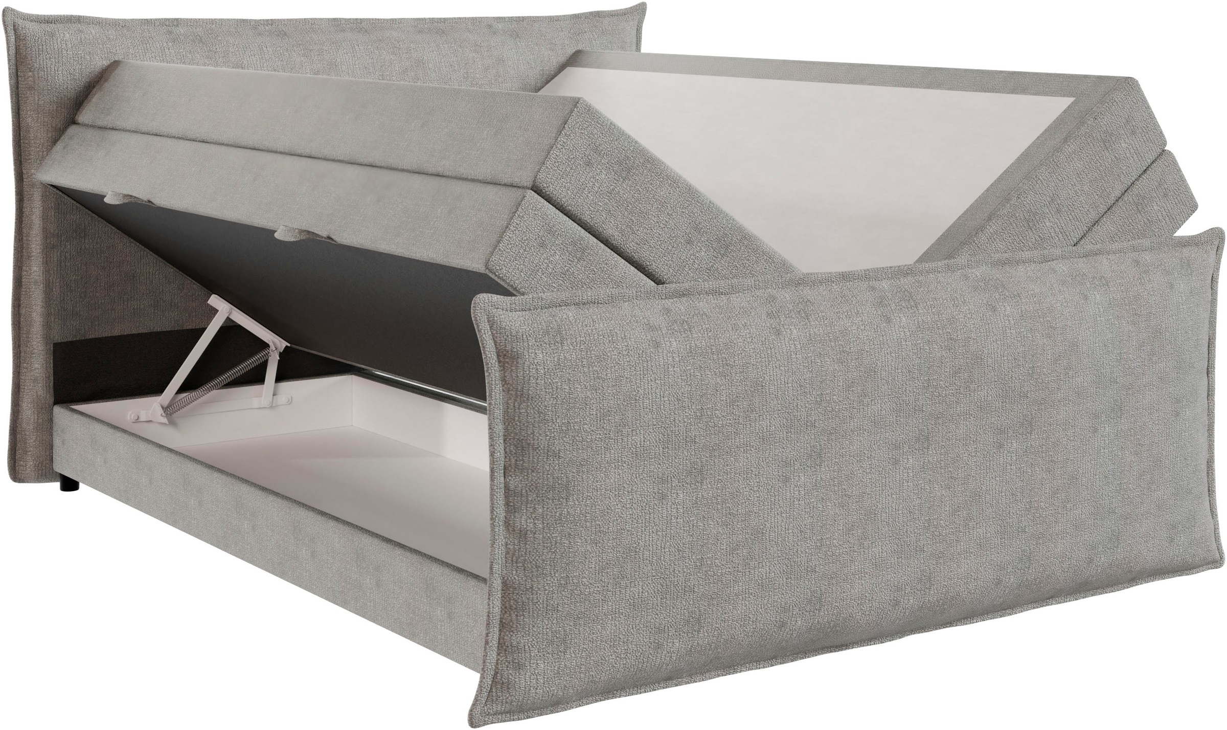 FORTE Boxspringbett »Harmonie inkl. Bettkasten und Topper, Kopf- und Fußteil in Kissenoptik« in den Breiten 140cm, 160cm und 180cm erhältlich