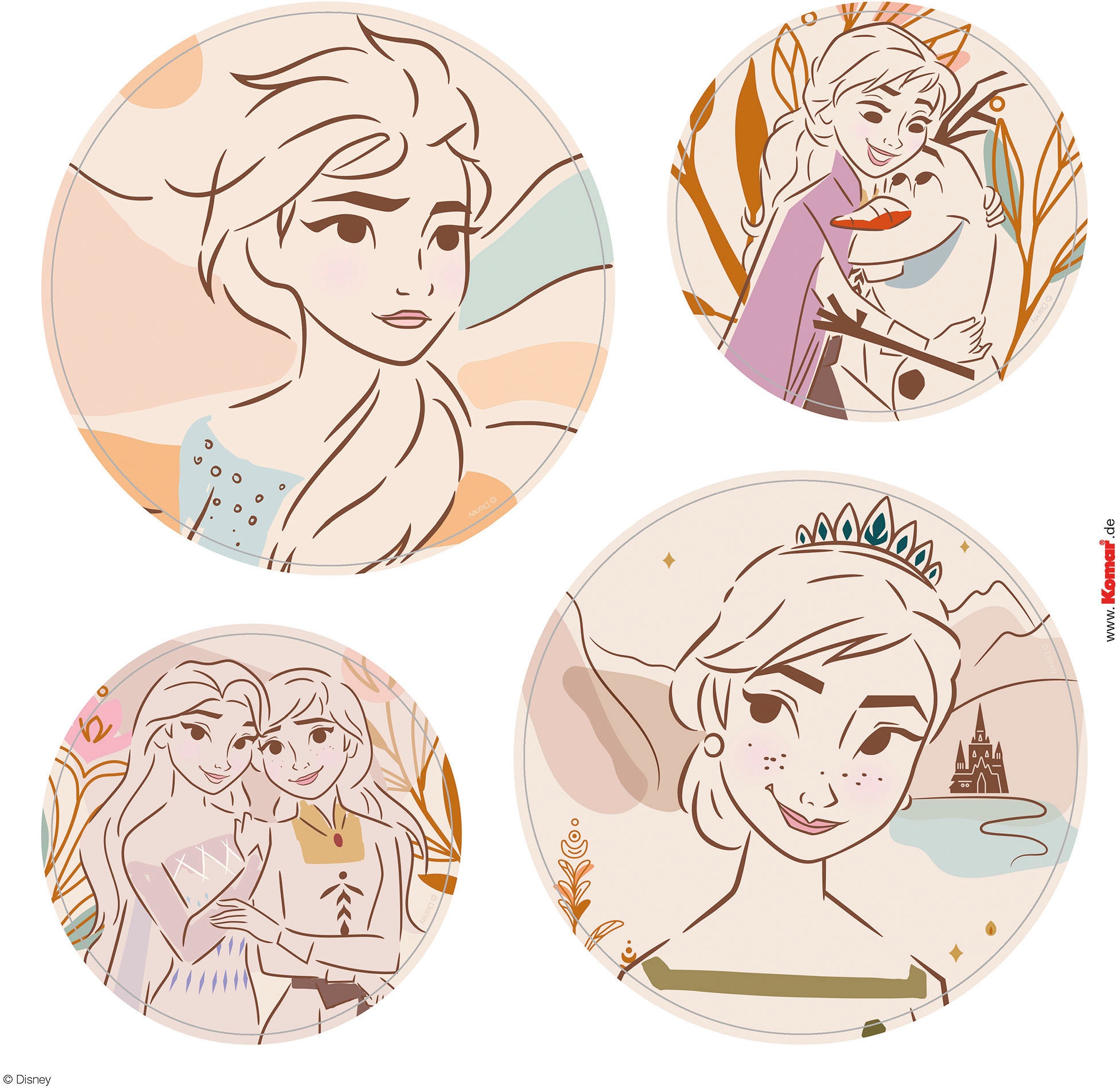 Komar Wandtattoo »Frozen Destiny - Größe 50 x 70 cm«, (8 St.), selbstklebend, Wandsticker, Kinderzimmer