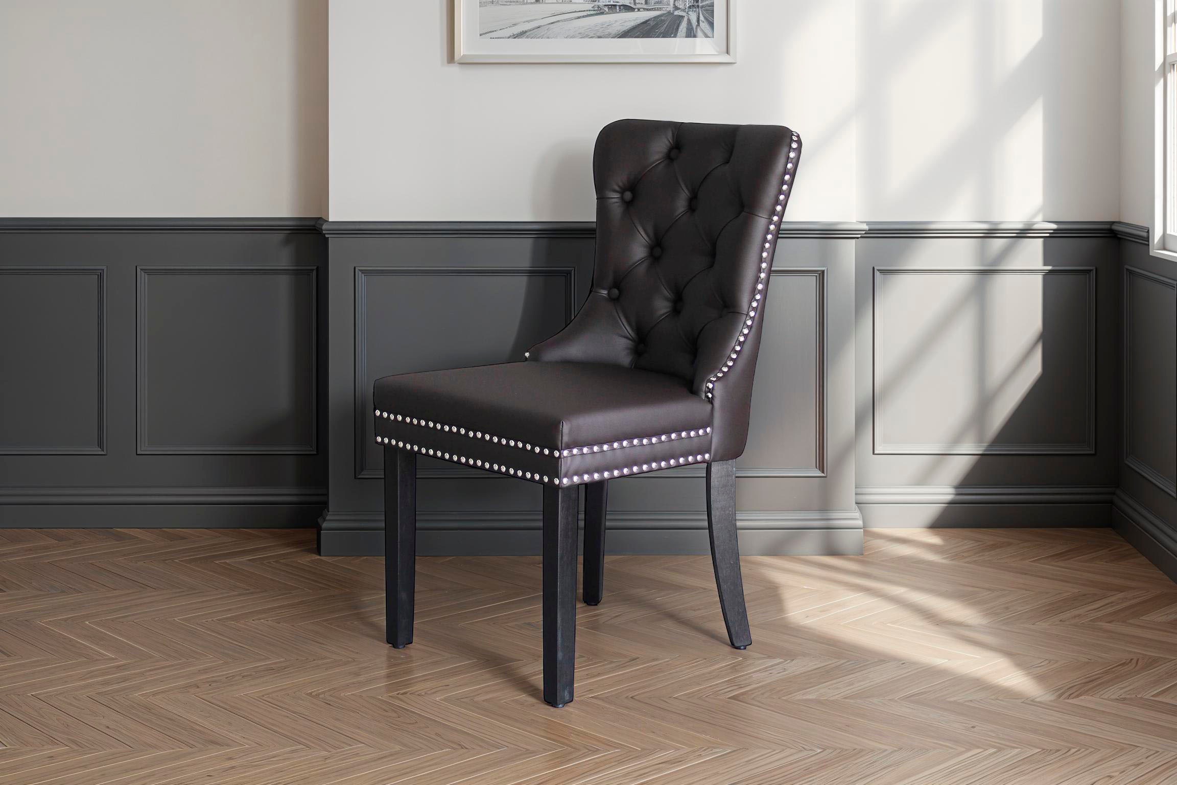 byLIVING Esszimmerstuhl »Domino« (Set) 2 Stk. Kunstleder mit Massivholz Ges günstig online kaufen