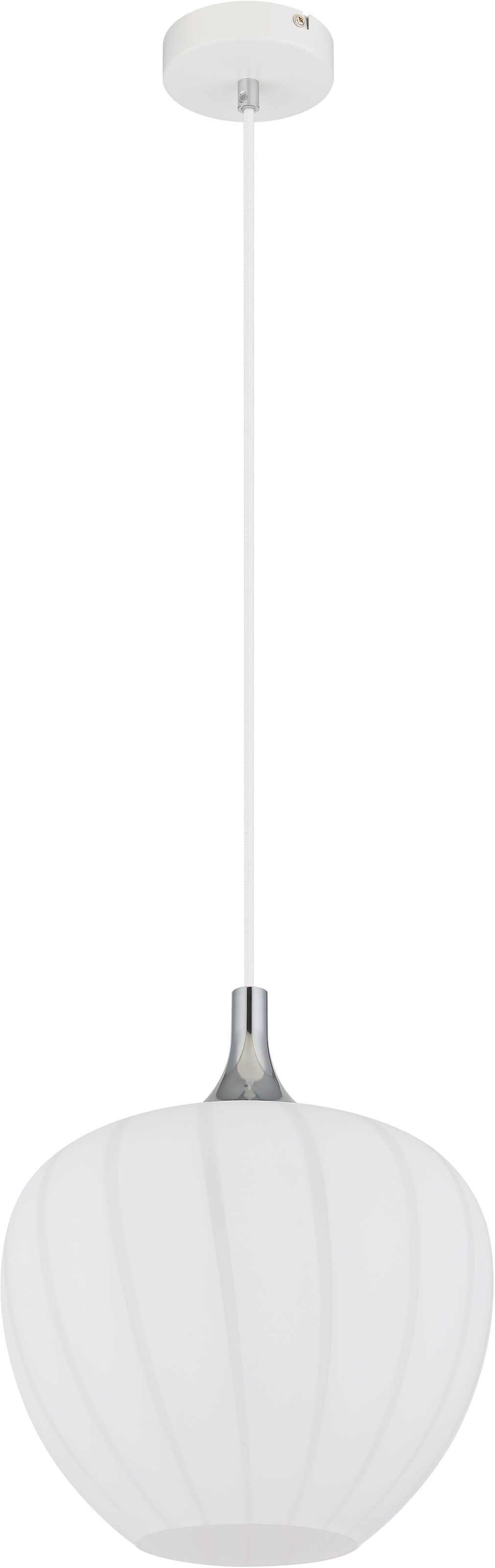 GLOBO LIGHTING Hängeleuchte »MAXY«, Leuchtmittel E27 | ohne Leuchtmittel, Hängelampe/Pendelleuchte/weiß/Glas opal/ Dekorillen