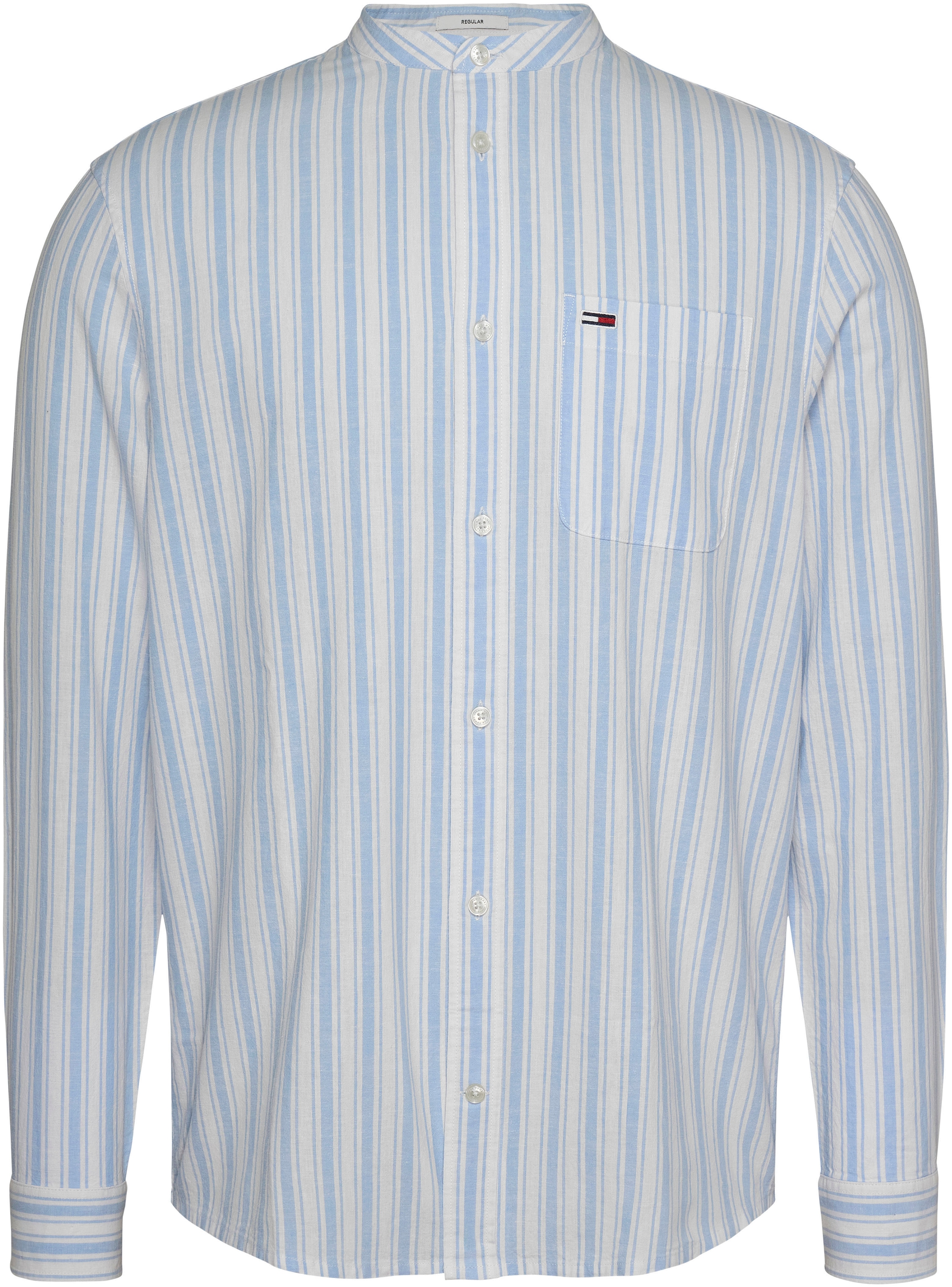 Tommy Jeans Langarmhemd »TJM MAO STRIPE LINEN BLEND SHIRT«