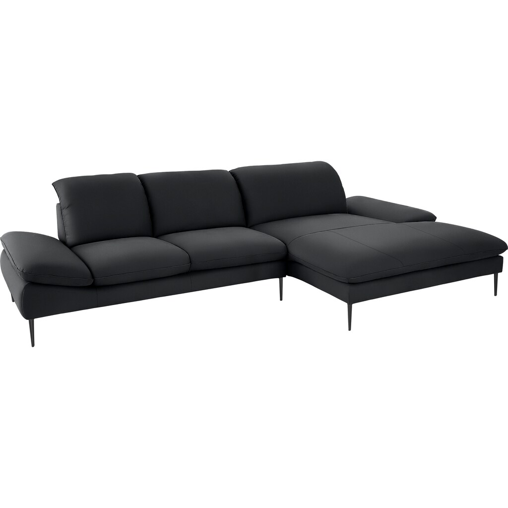 W.SCHILLIG Ecksofa »enjoy&MORE«, Sitztiefenverstellung, Füße schwarz pulverbeschichtet, Breite 340 cm