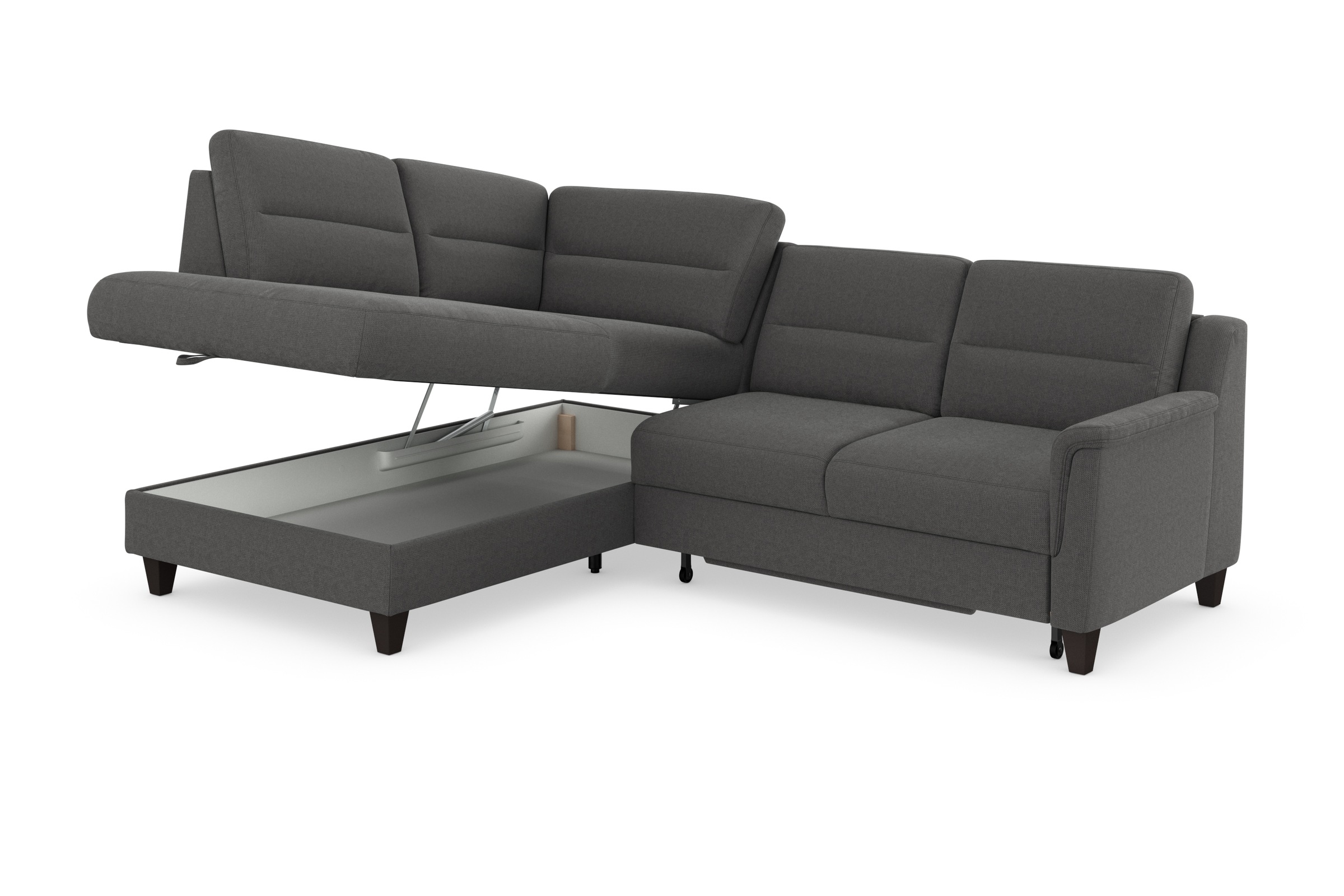 sit&more Ecksofa »Farö L-Form«, inklusive Federkern, wahlweise mit Bettfunktion und Bettkasten