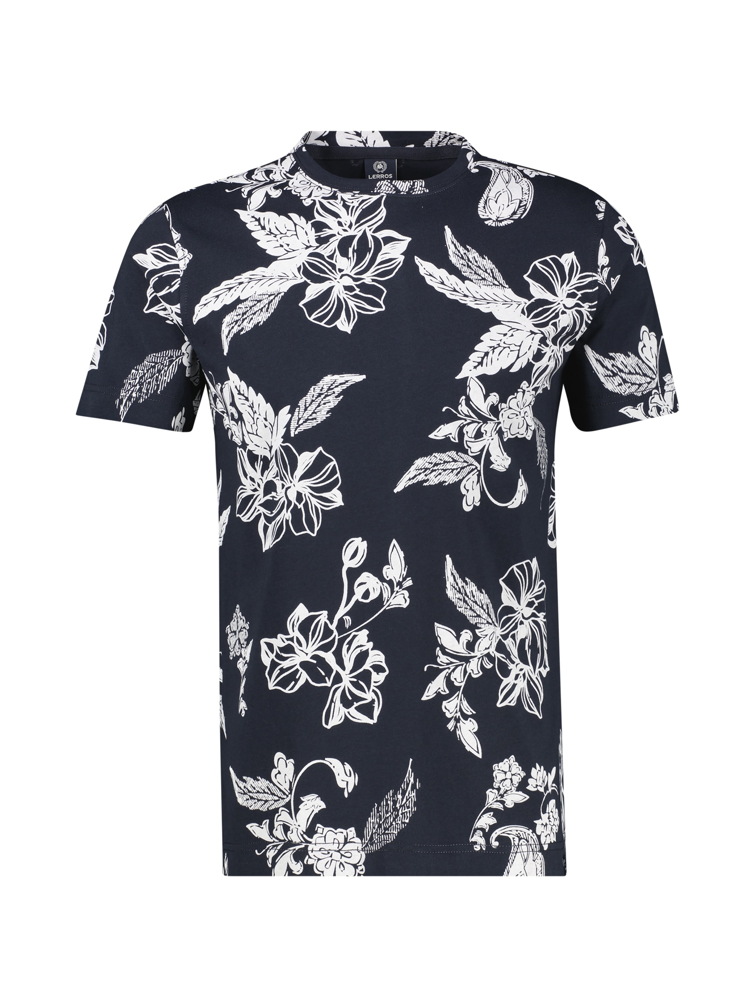 LERROS T-Shirt »T-Shirt mit O-Neck, All-over-Print in grossen Größen«