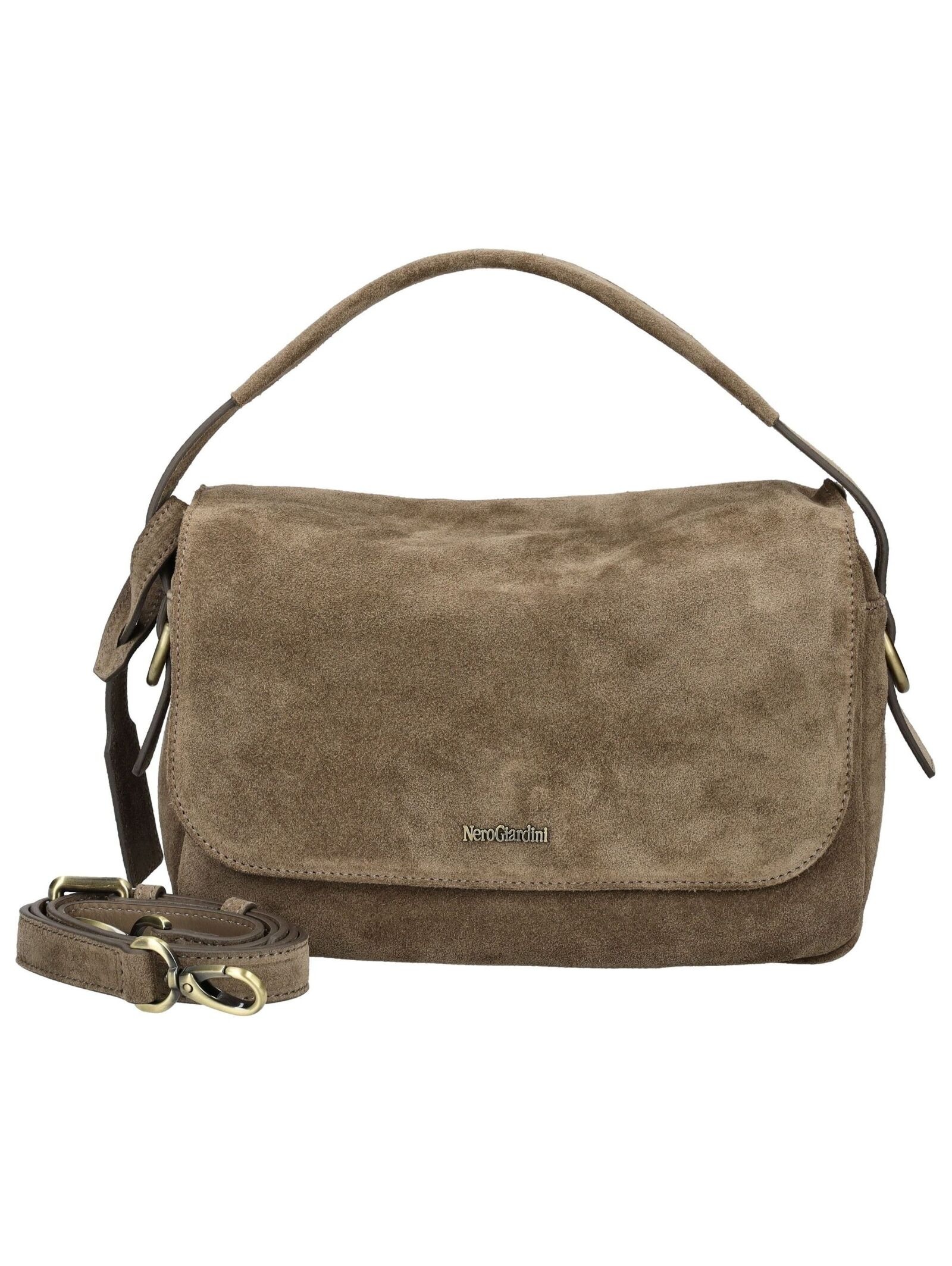NERO GIARDINI Henkeltasche »Taschen Veloursleder« Taupe