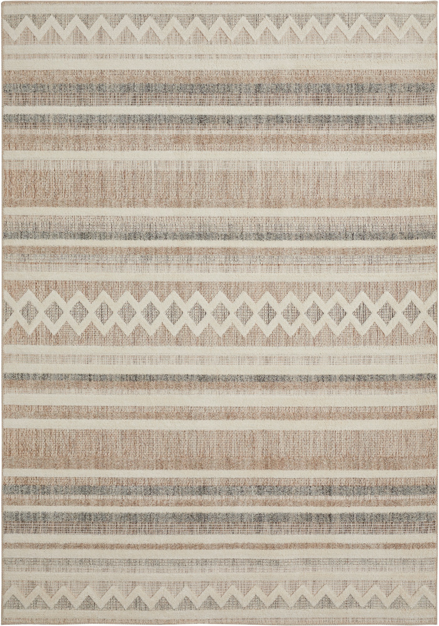 LUXOR living Teppich »Crosby«, rechteckig, 7 mm Höhe, Rauten Design, Boho-Style, Wohnzimmer, Schlafzimmer