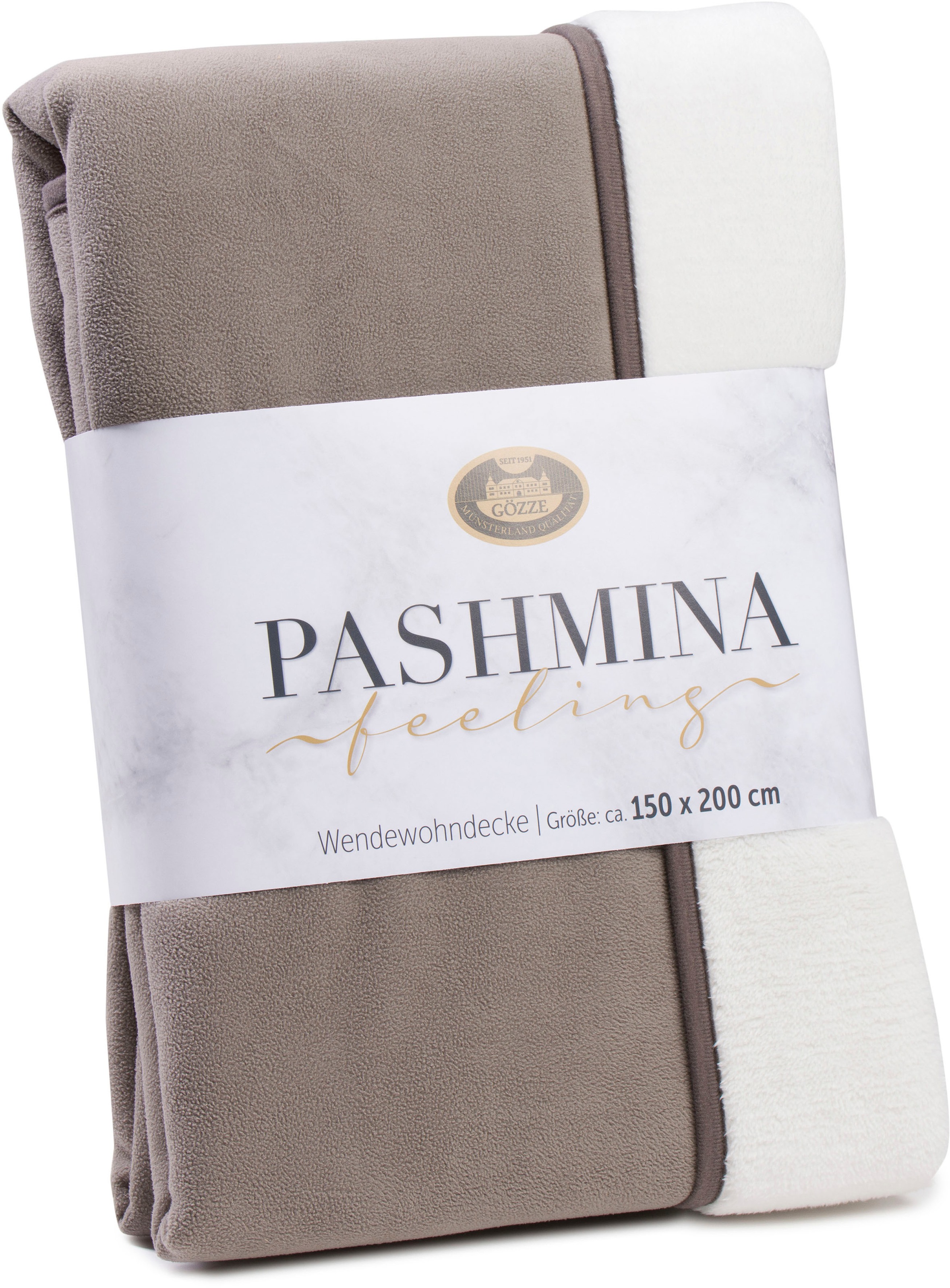 Gözze Wohndecke »Pashmina bequem Unterseite schnell und Wendewohndecke«, schlichte bestellen flauschig