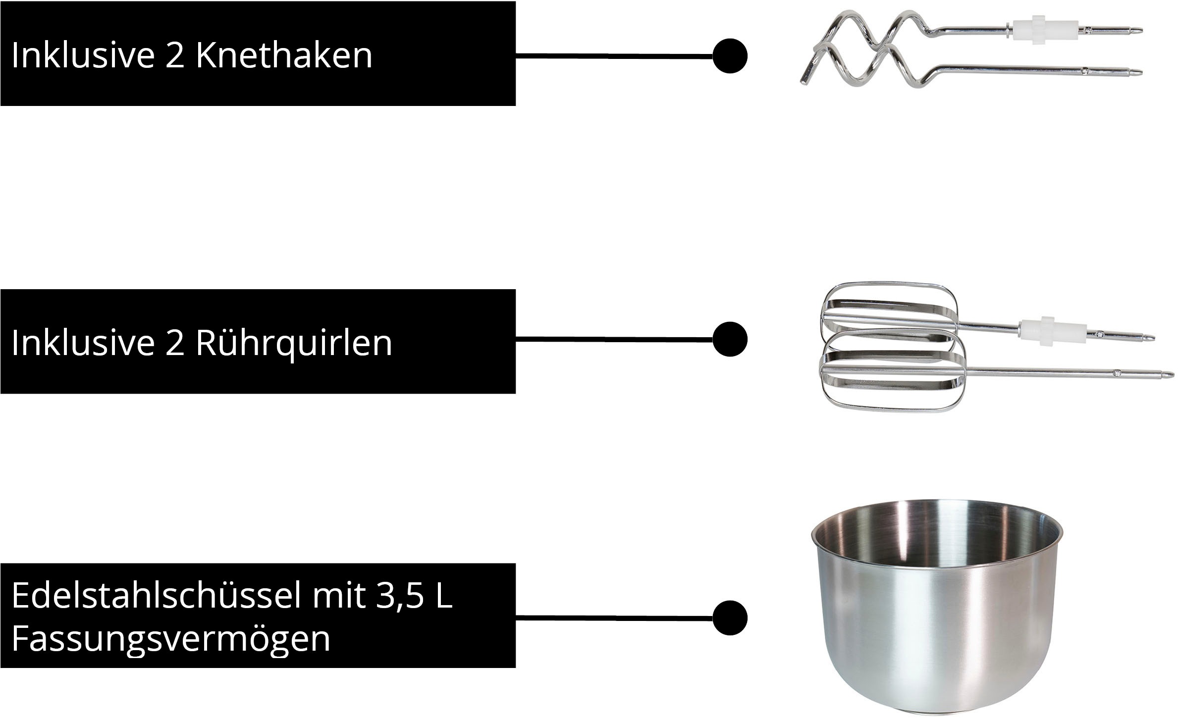 Unold Handmixer »78720 mit Rührschüssel Hannah«, 500 W