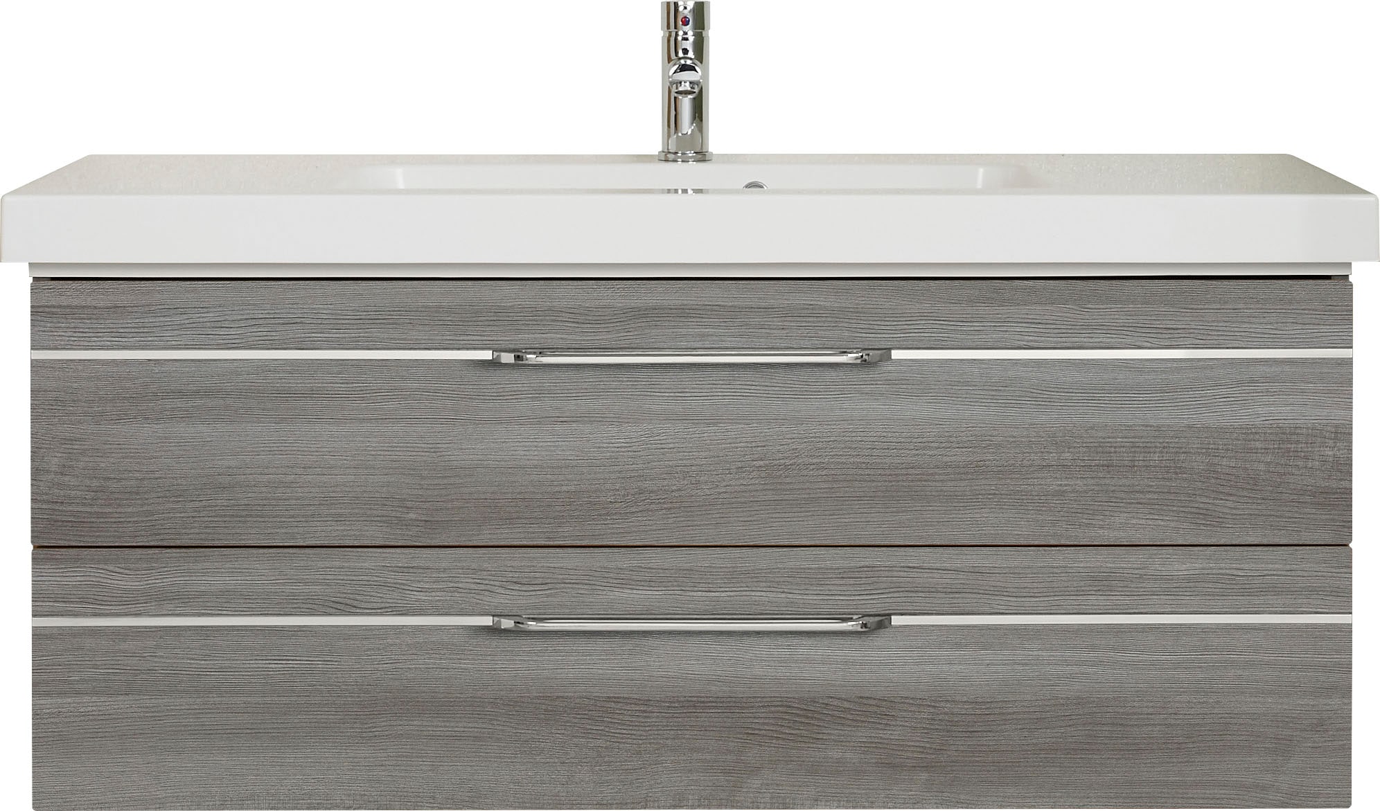 Saphir Badmöbel-Set »Balto Sprint 3-teilig, Mineralmarmor-Waschtisch mit LED-Spiegelschrank«, (4 St.), Badezimmer Set mit Unterschrank inkl Türdämpfer, 3 Türen, 2 Schubladen