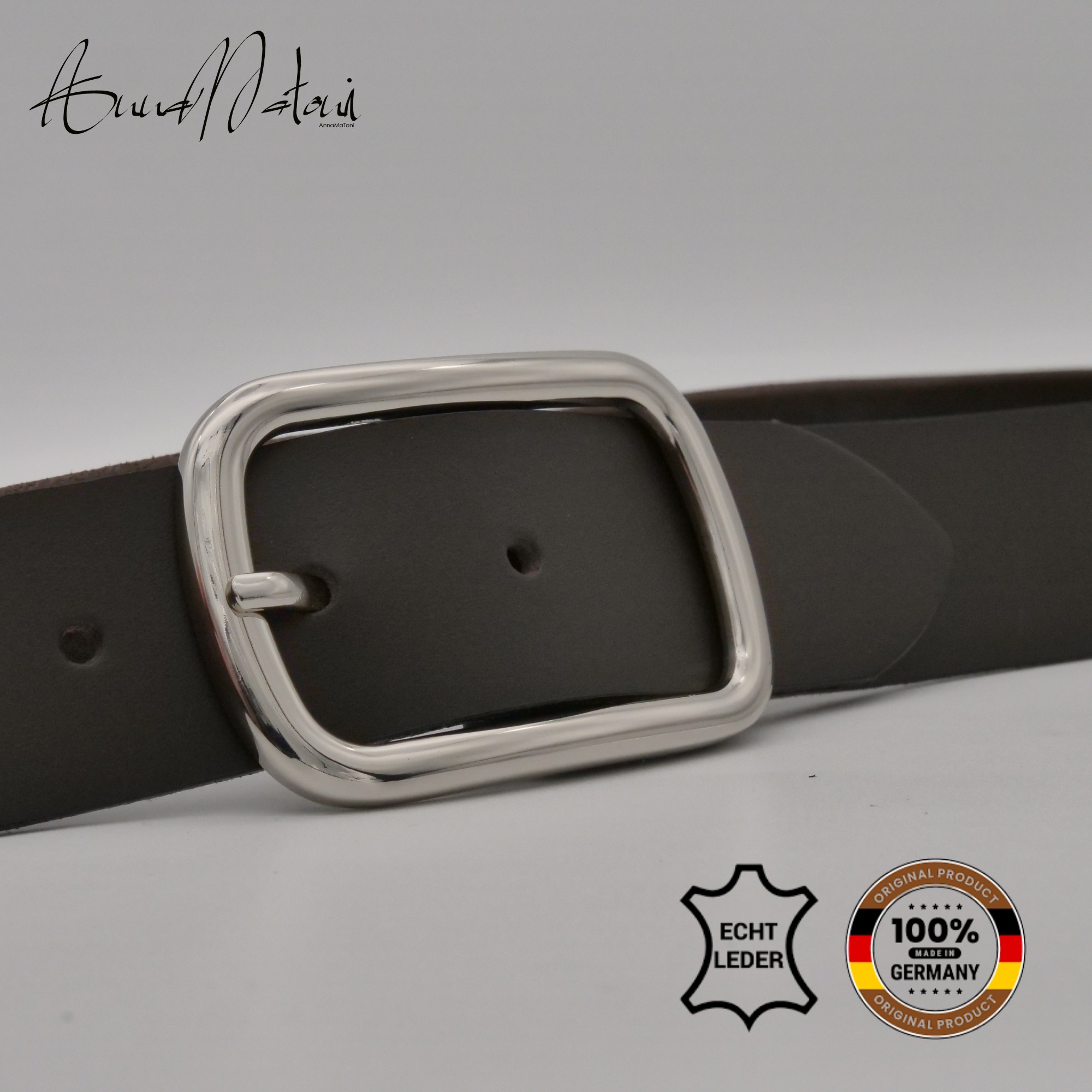 AnnaMatoni Ledergürtel »AnnaMatoni Damen Ledergürtel Basic Gürtel 3,5cm breit echt«