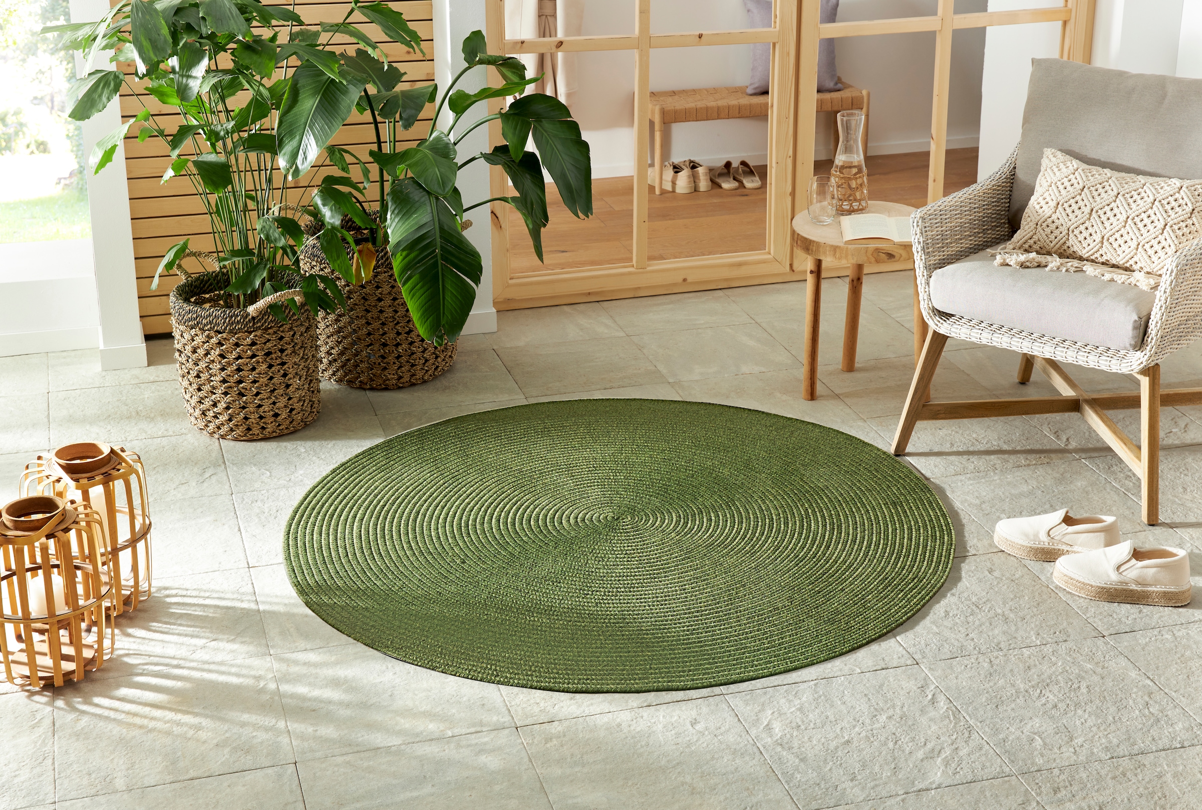 HANSE Home Teppich »Trenzado«, rund, 10 mm Höhe, In- & Outdoor, Handmade-Lo günstig online kaufen