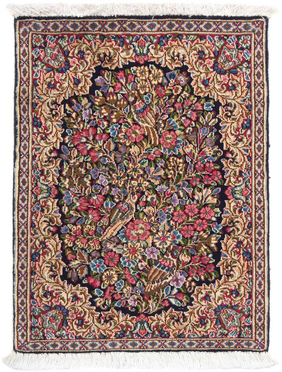 morgenland Wollteppich »Rafsanjan Blumenmuster Blu 70 x 53 cm«, rechteckig, günstig online kaufen