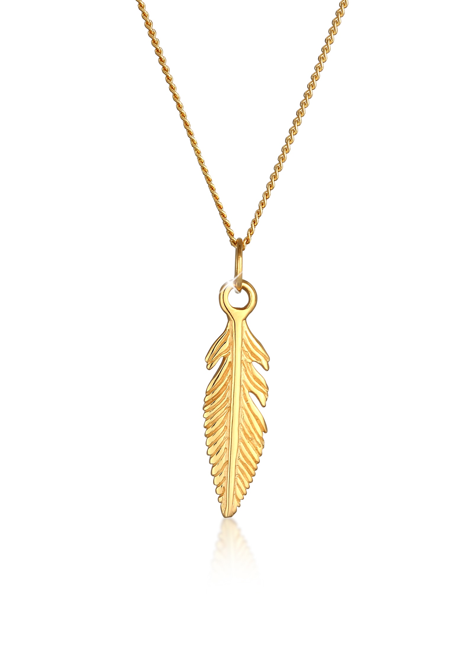 Elli Premium Kette mit Anhänger »Feder Boho 585 Gelbgold« kaufen
