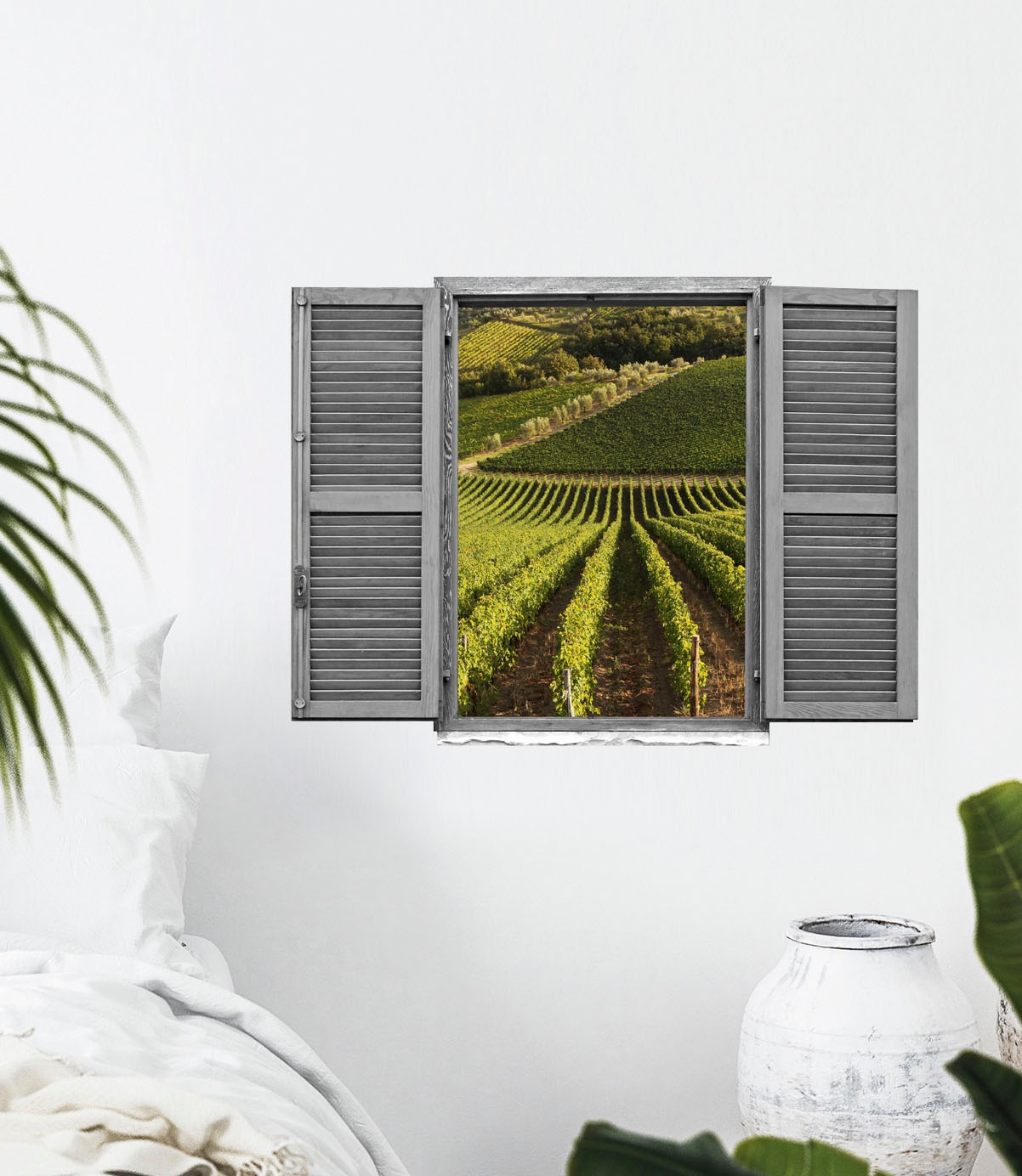 queence Wandtattoo »Weinberg«, (1 St.), Wandsticker, Wandbild, selbstklebend, 3D, Fenster