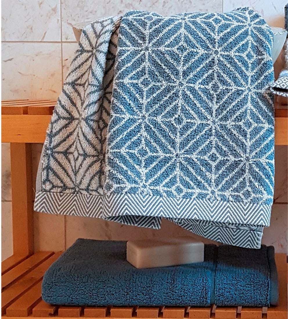 framsohn frottier Duschtuch »Design Jaquard Raute Badetuch«, (1 St., Badetü günstig online kaufen