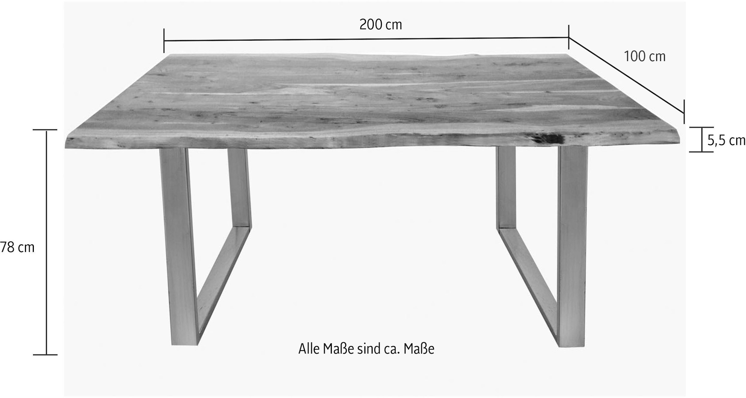 SIT Baumkantentisch, mit Baumkante wie gewachsen
