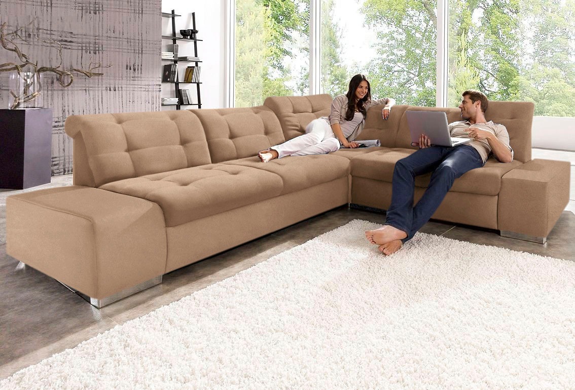 sit&more Ecksofa »Pale L-Form«, inklusive Kopfteilverstellung, wahlweise mit Bettfunktion