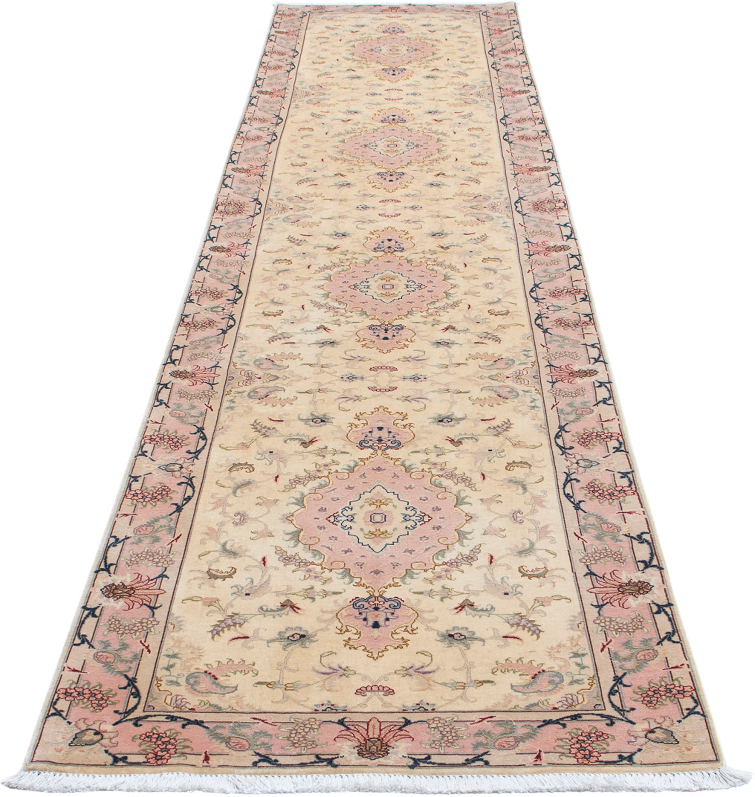 morgenland Orientteppich »Perser - Täbriz - Royal - 397 x 87 cm - beige«, r günstig online kaufen