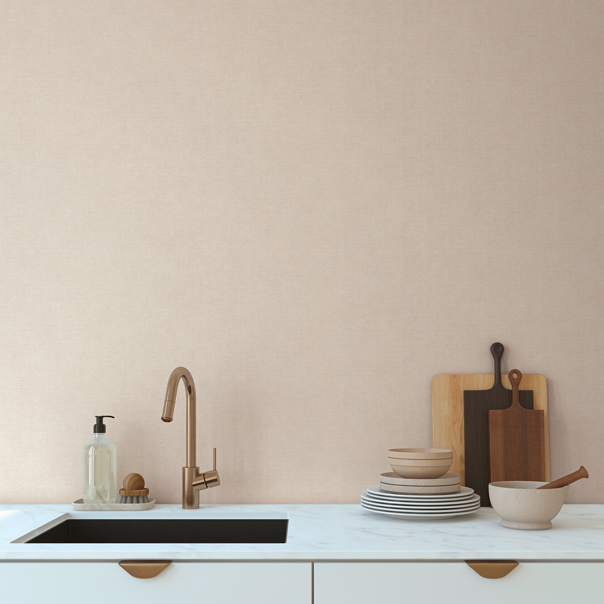 living walls Vliestapete »Smart Surfaces einfarbige Tapete Unitapete Struktur-Optik Landhaus« matt strukturiert Vliestapete Textil-Optik für Schlafzimmer Küche Wohnzimmer Uni Design