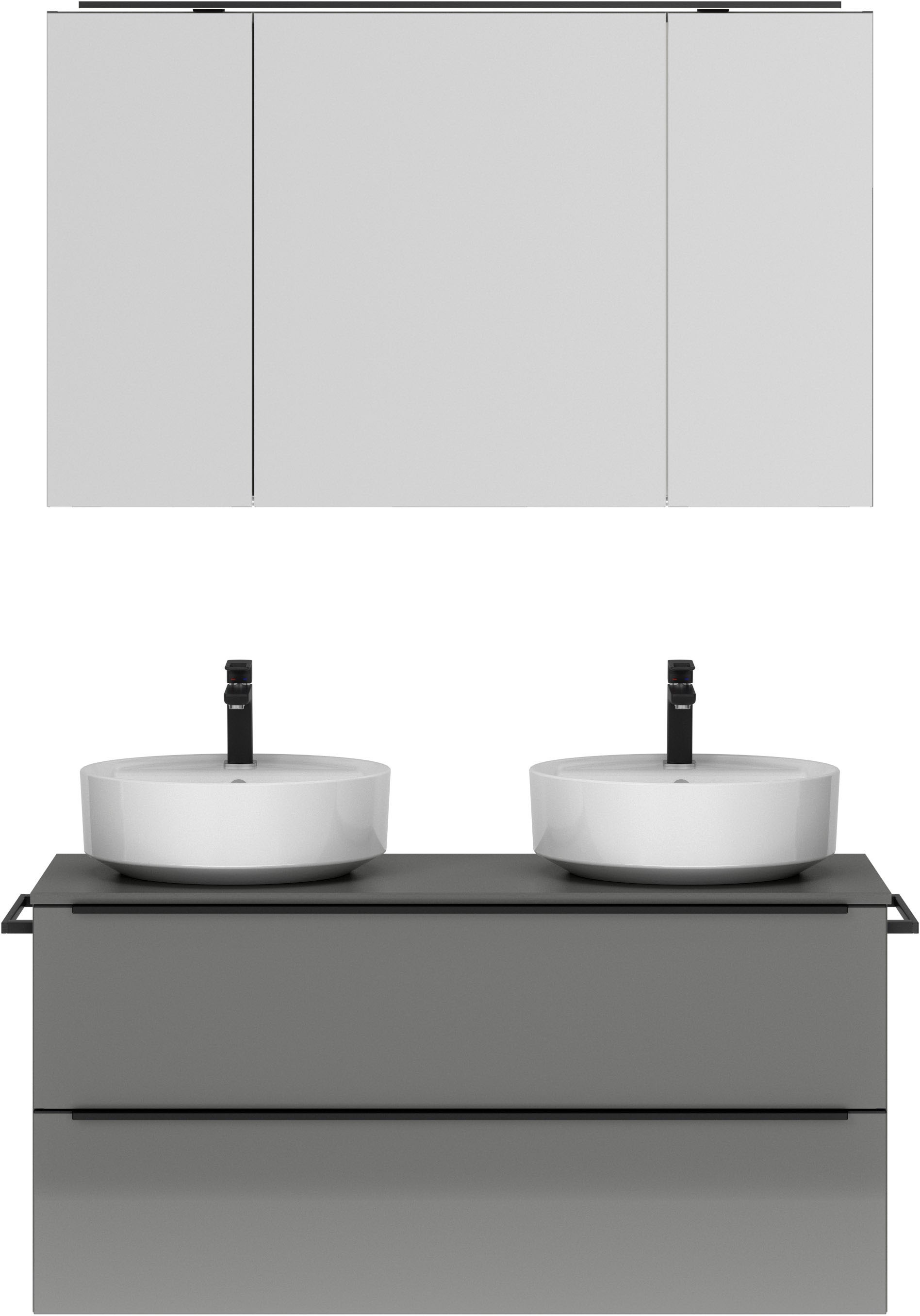 nobilia® Badmöbel-Set, (2 St., vormontiert, mit Soft-Close), inkl. Spiegels günstig online kaufen