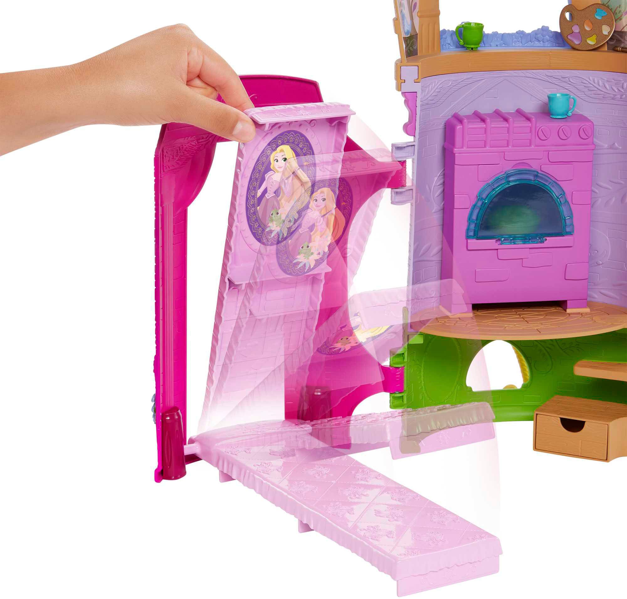 Mattel® Spielwelt »Disney Prinzessin, Rapunzels Turm Spielset«, inklusive Puppe, Chamäleon & Accessoires