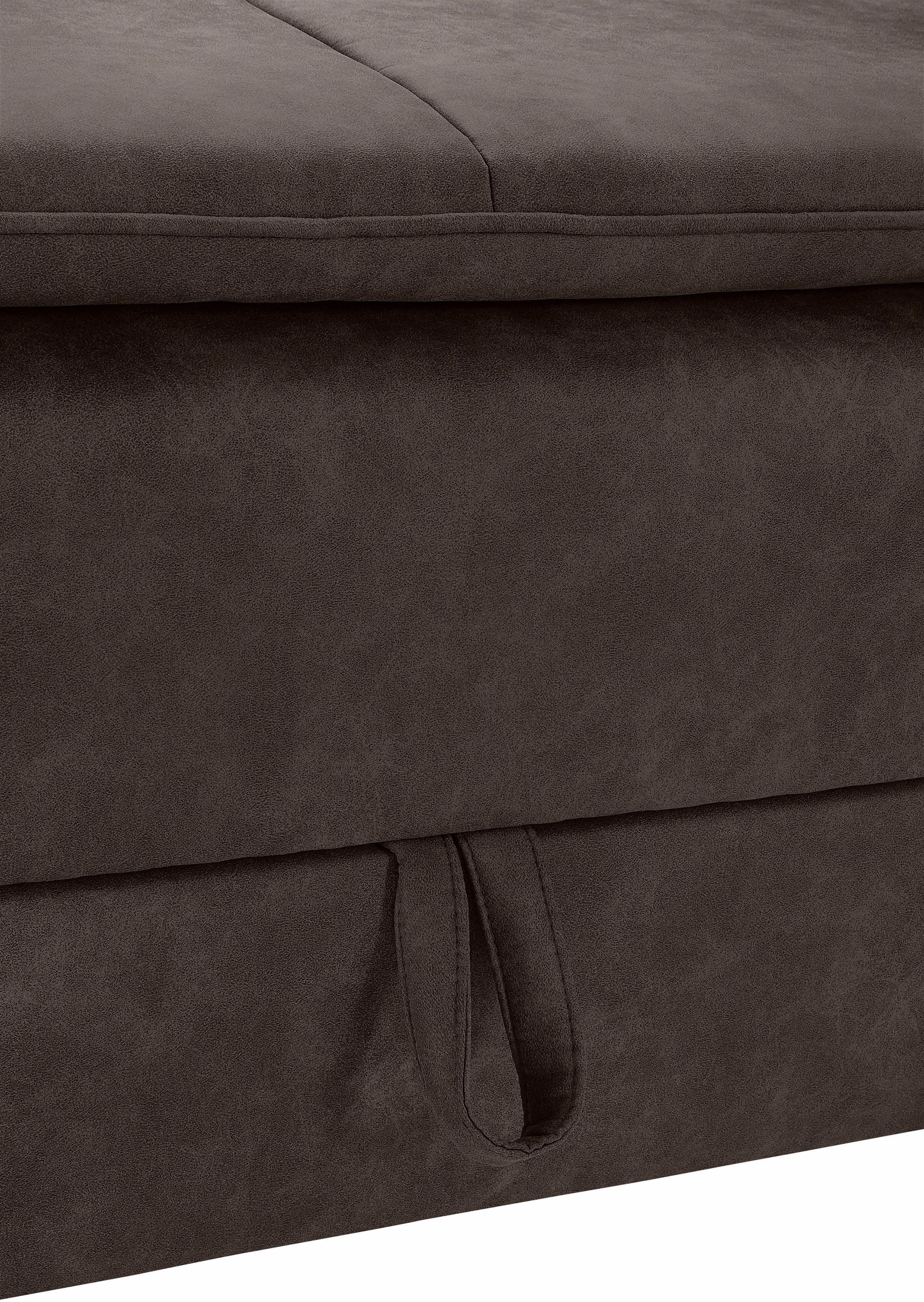 INOSIGN Ecksofa »Boxspringbett Night & Day L-Form mit Dauer-Schlaffunktion mit Armlehne«, mit Boxspring-Bettfunktion 180x200 cm und Bettkasten, Dauerschläfer!