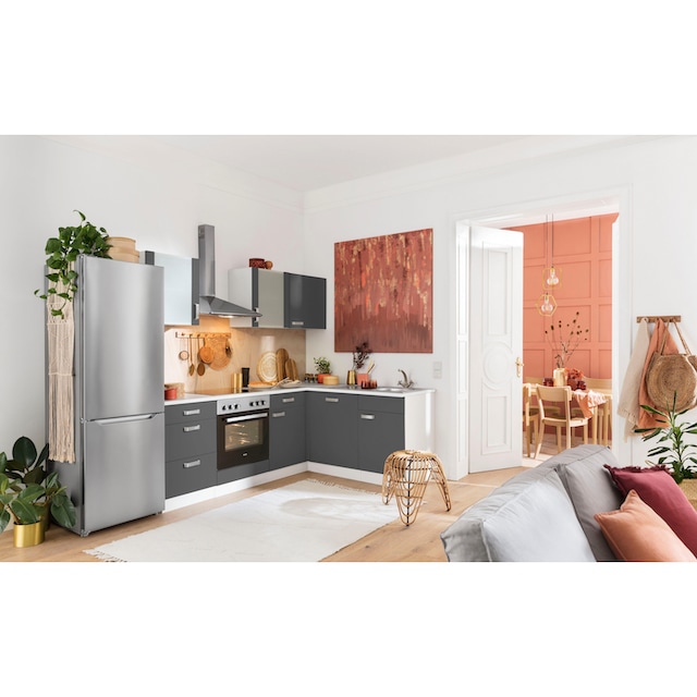 wiho Küchen Winkelküche »Husum«, mit E-Geräten, Stellbreite 220 x 170 cm  jetzt im %Sale