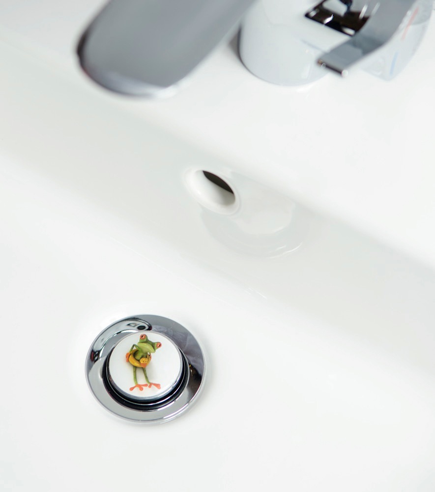 Sanilo Badaccessoire-Set »Froggy«, (Komplett-Set, 3 tlg.), bestehend aus WC-Sitz, Badteppich und Waschbeckenstöpsel
