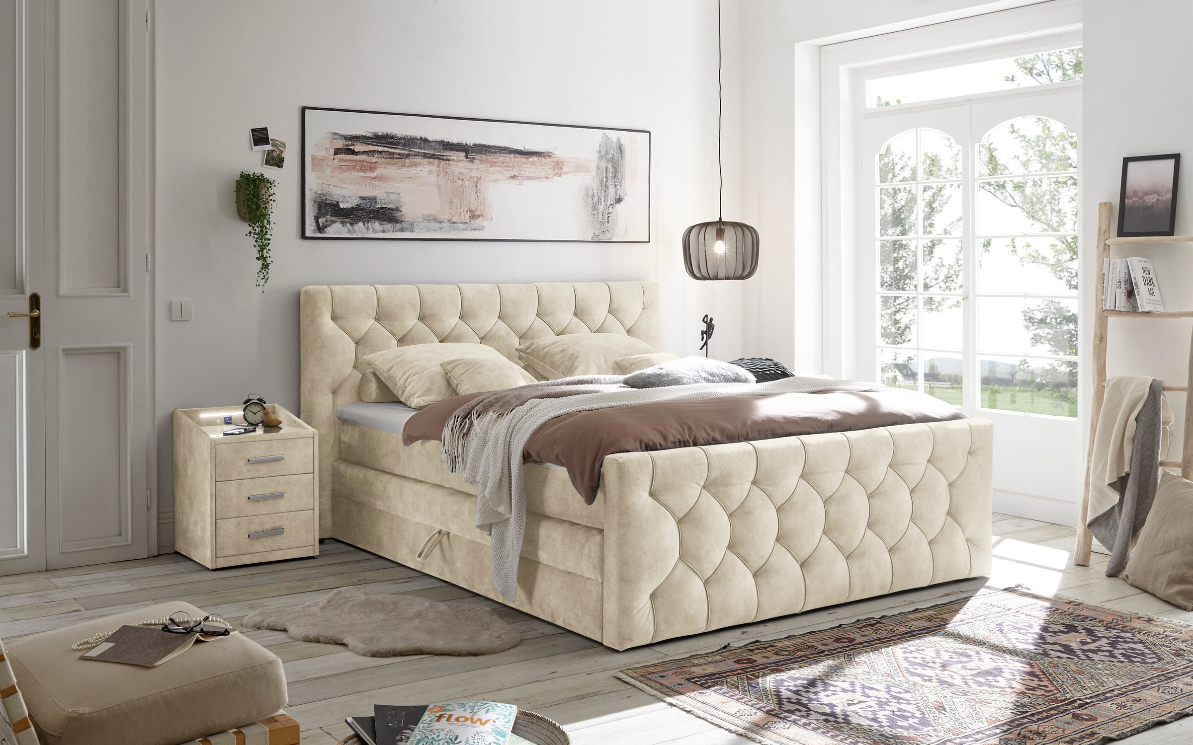 ED EXCITING DESIGN Boxspringbett »"Cashfield"! Topseller inkl. zwei Bettkäs günstig online kaufen