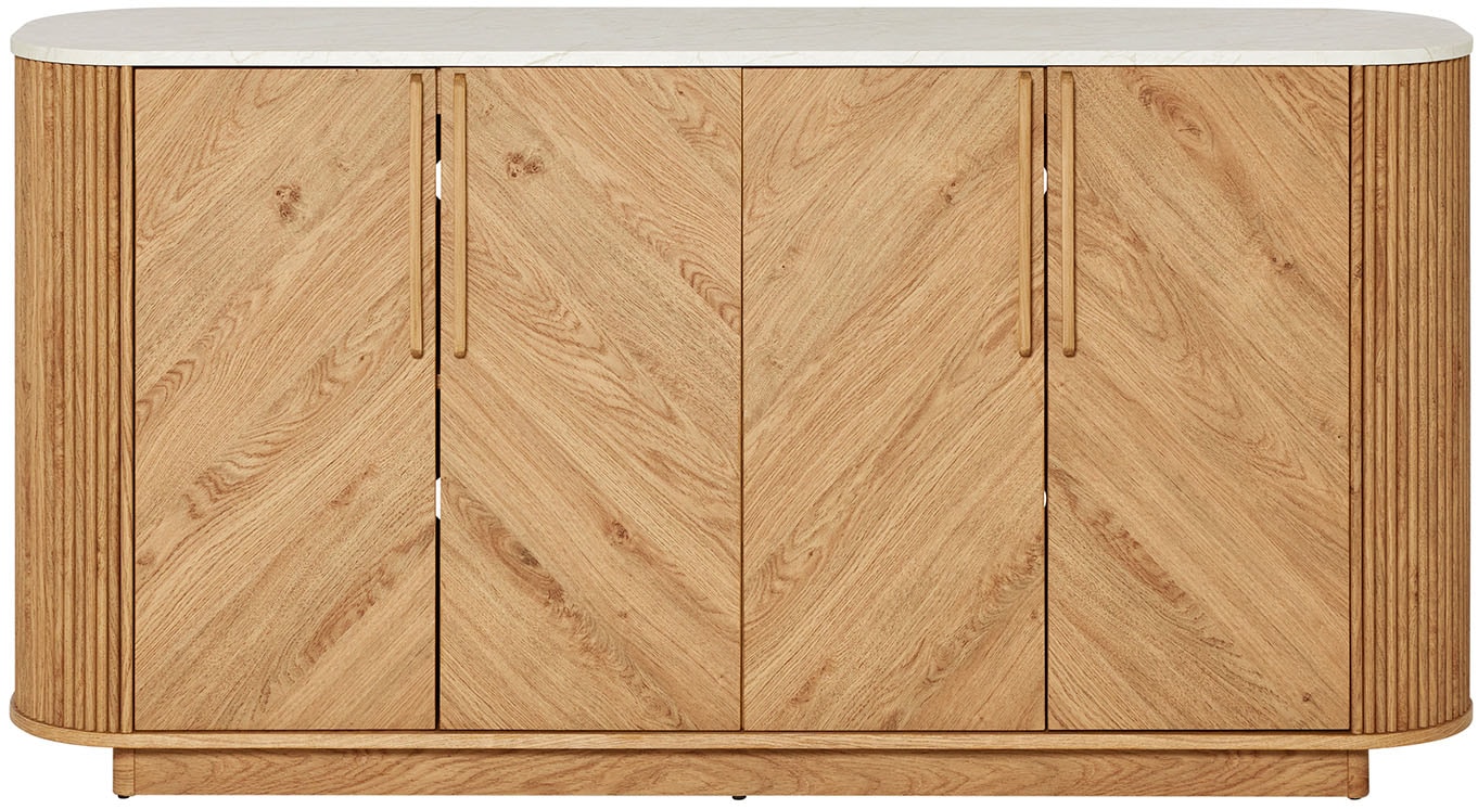 Jahnke Sideboard »ARROW SB 160«, (1 St.), Sideboard, abgerundet, Fischgrät-Muster, Breite 159,5 cm