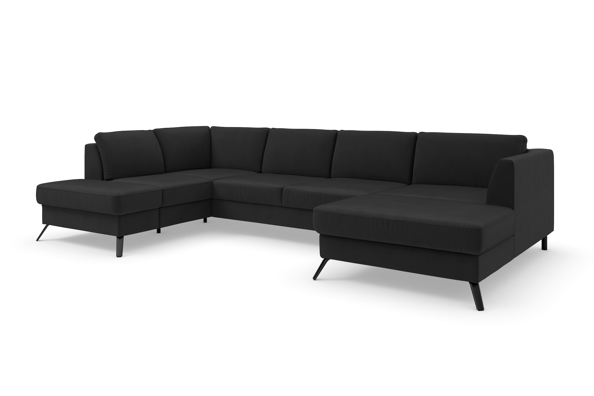 sit&more Wohnlandschaft »Olsen U-Form«, inklusive Sitztiefenverstellung, wahlweise mit Bettfunktion, 15cm hoch