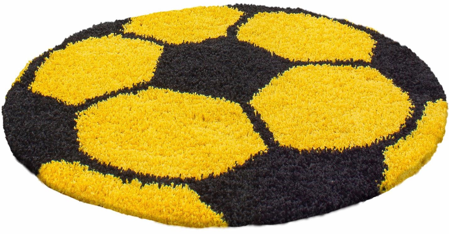 Ayyildiz Teppiche Kinderteppich »Fun 6001«, rund, 30 mm Höhe, Fußball Design