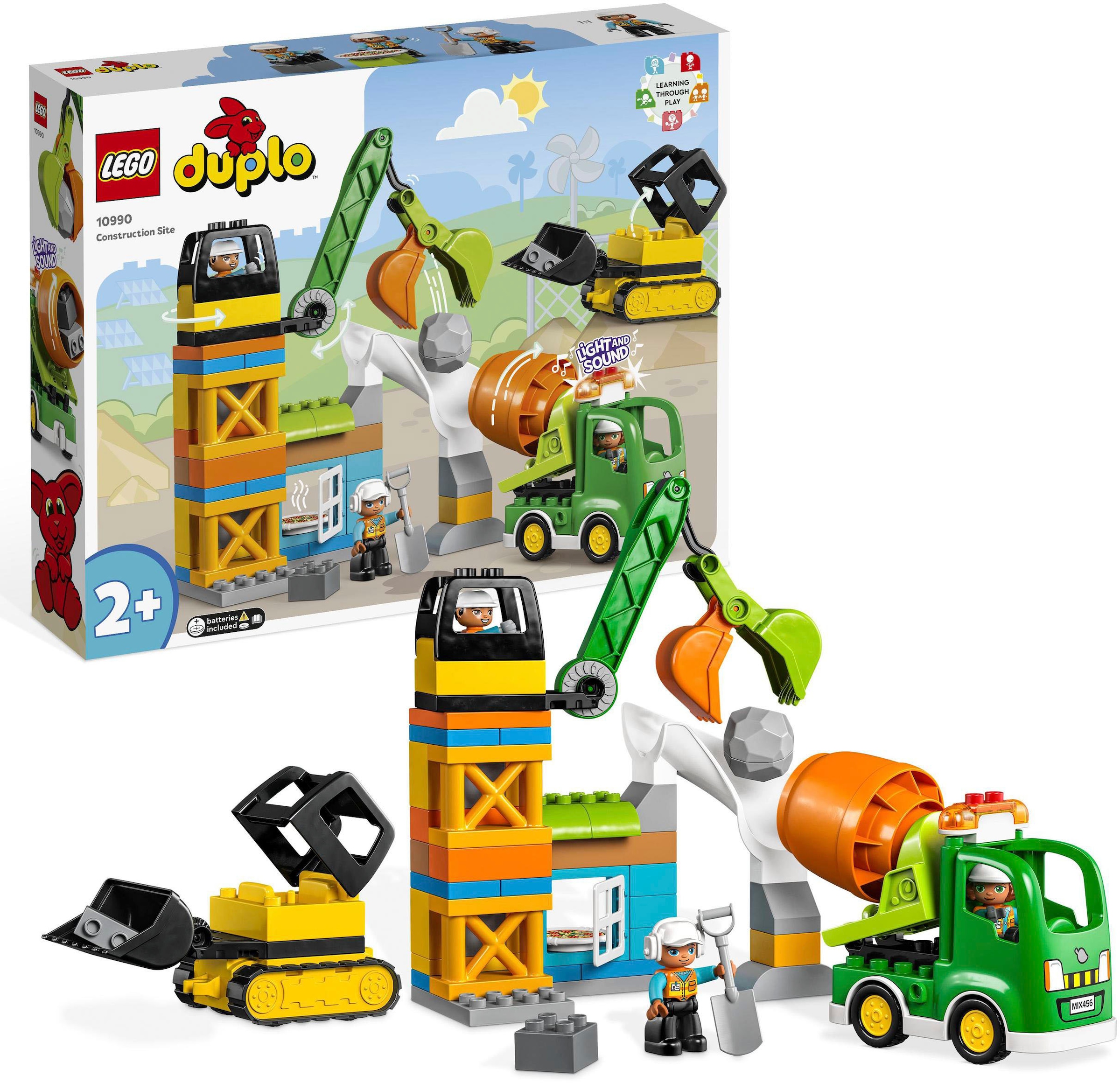 LEGO® Konstruktionsspielsteine »Baustelle mit Sound; bestellen Made DUPLO Baufahrzeugen LEGO® online mit Town«, (61 St.), Licht Europe in (10990), und