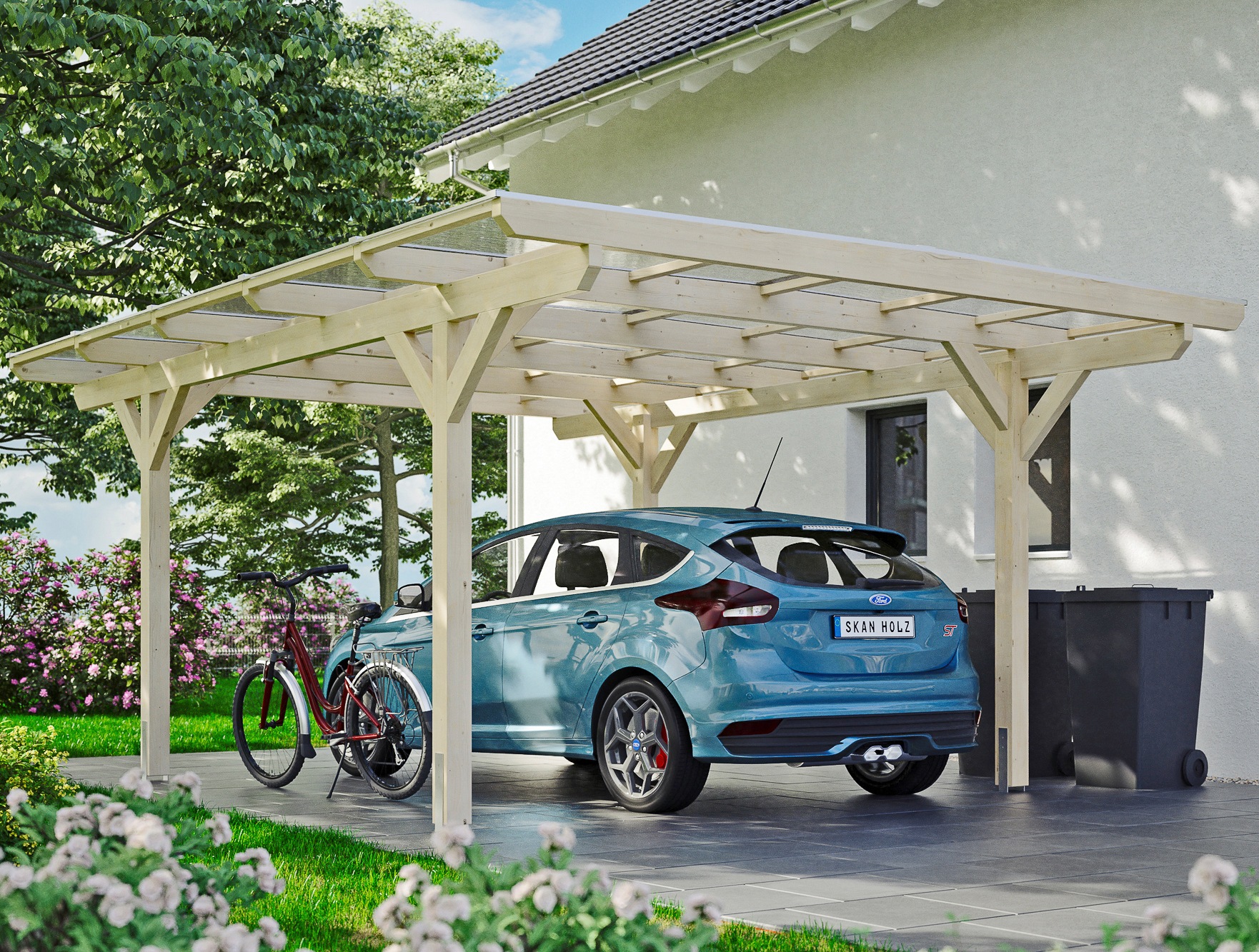 SKANHOLZ Einzelcarport »Odenwald« 326 cm natur natur
