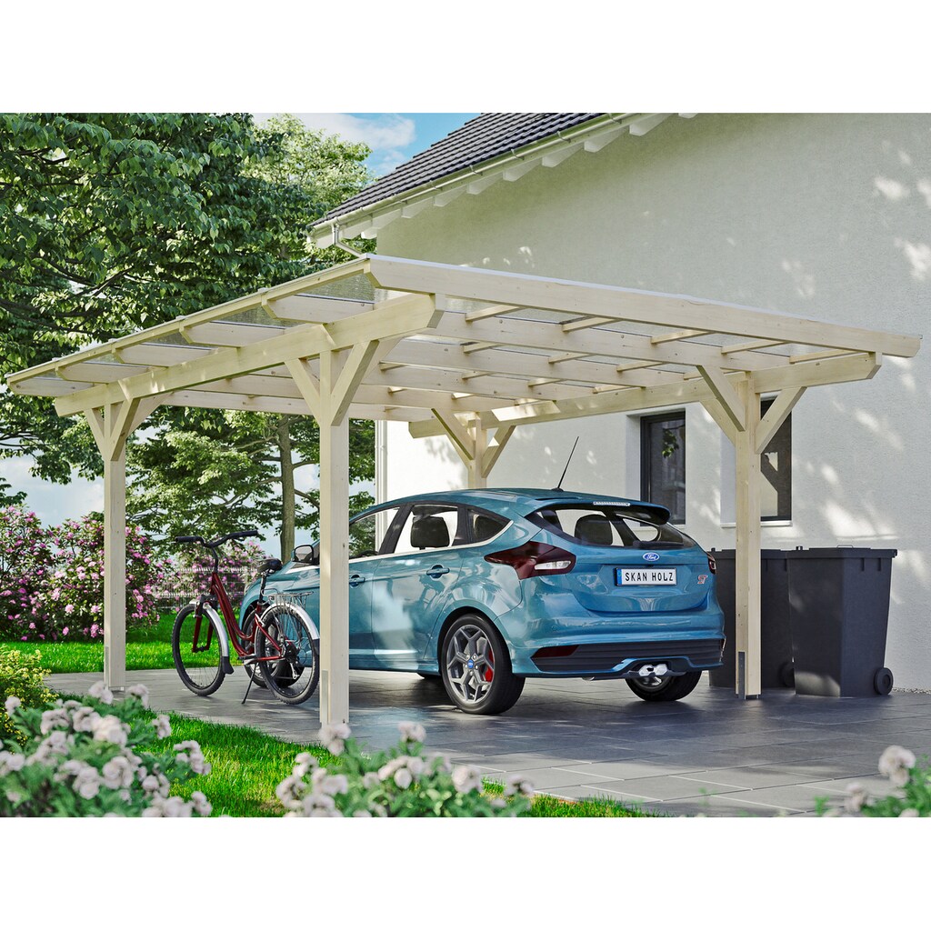 Skanholz Einzelcarport »Odenwald«, Leimholz-Nordisches Fichtenholz, 326 cm, natur