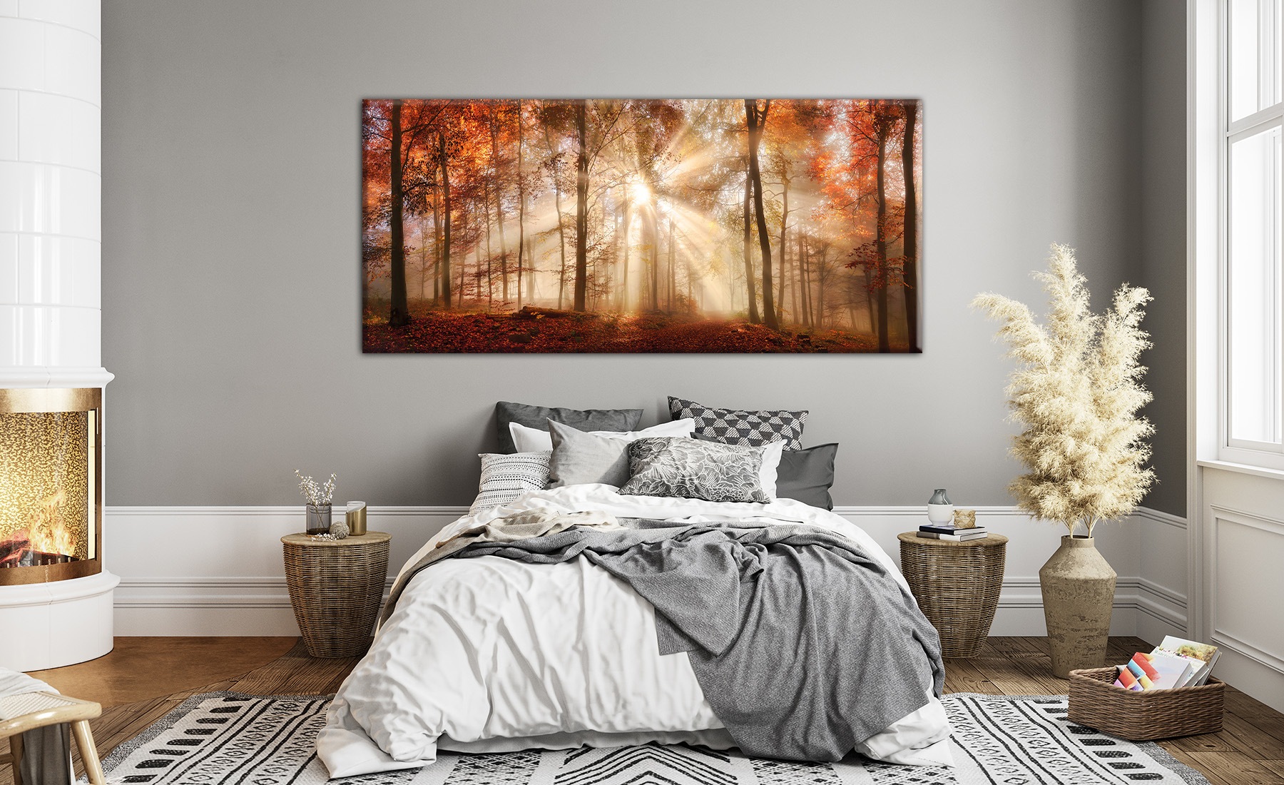 Bönninghoff Bild »HERBSTWALD XXL 90x200 cm – Leinwandbild Keilrahmen Deko modern«