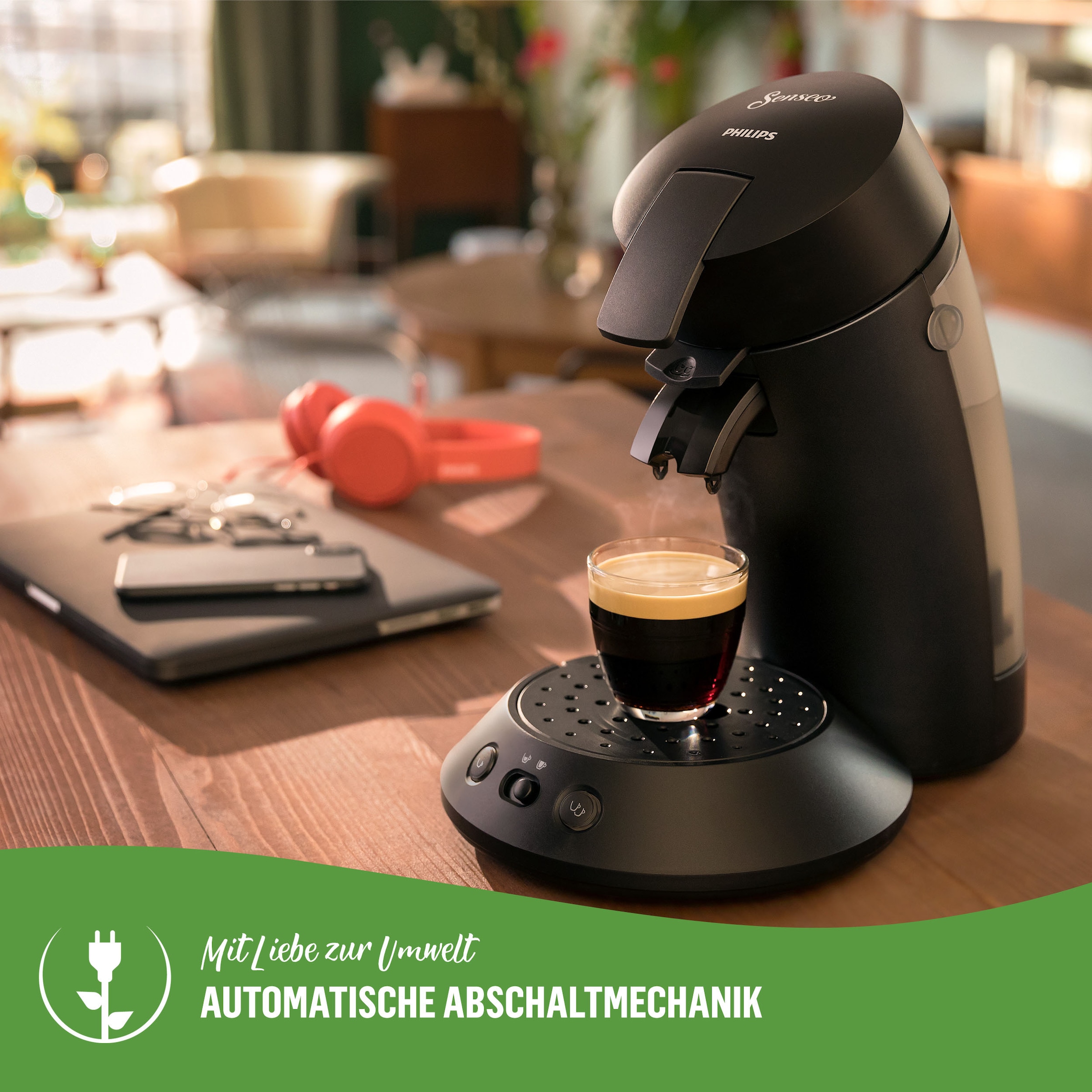 Philips Senseo Kaffeepadmaschine »Original Plus ECO CSA210/22, mit zwei Kaffee-Einstellungen«, aus 80% rec. Plastik, inkl. Gratis-Zugabe (Wert 5 € UVP)