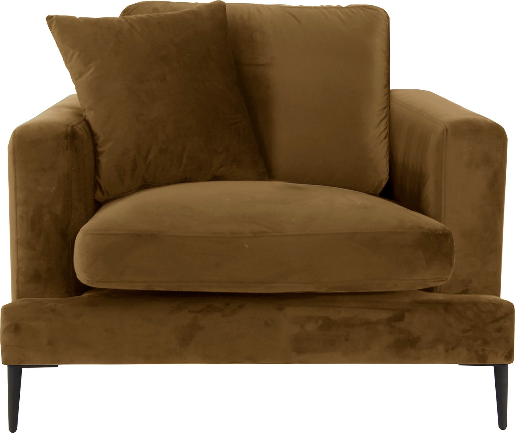 Leonique Sessel »Cozy Loungesessel, Designersessel, Maße B/T/H: 91/97/80 cm«, mit Metallbeinen und Zierkissen