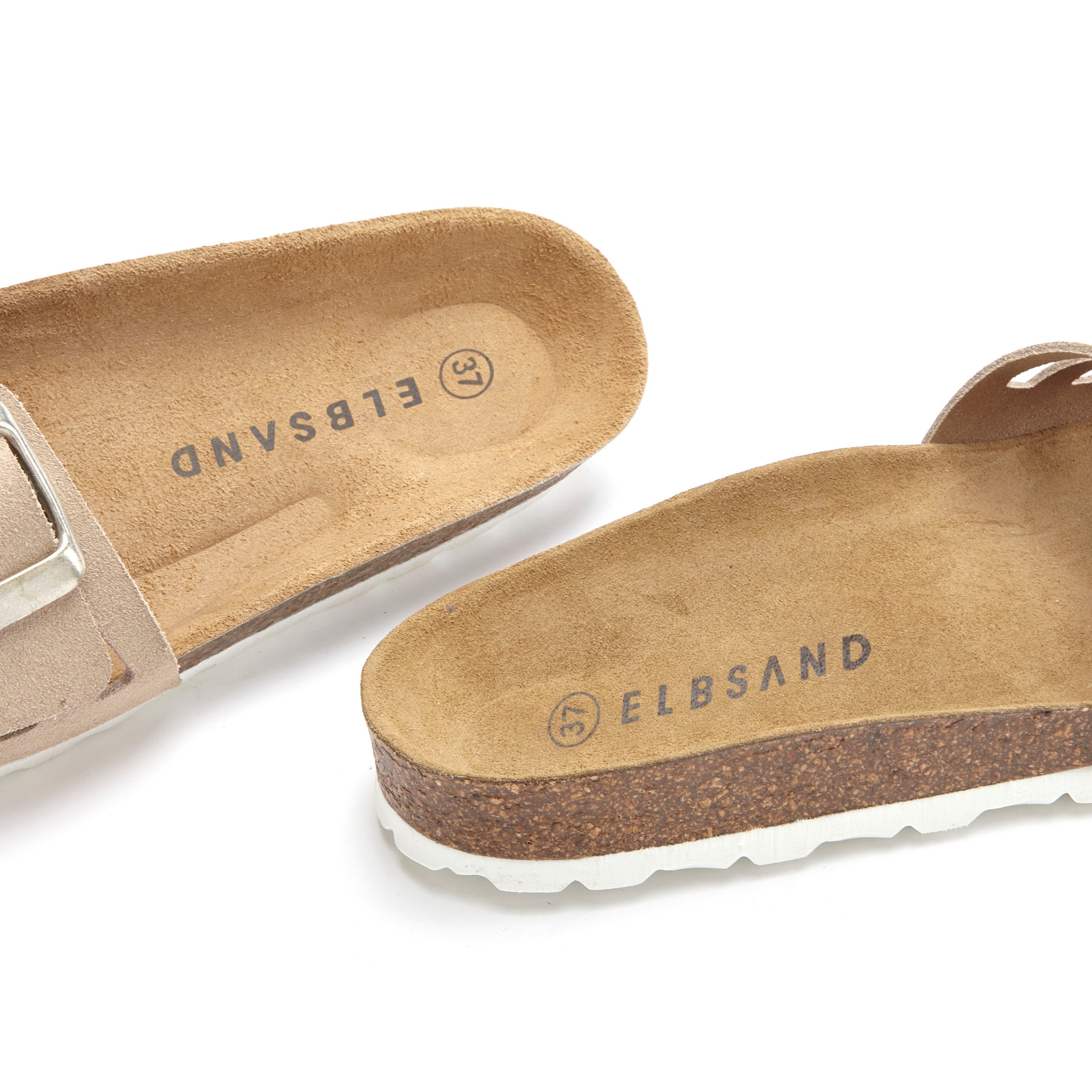 Elbsand Pantolette »Sandale«, Mule, offener Schuh aus Leder mit weichem Komfortkorkfußbett