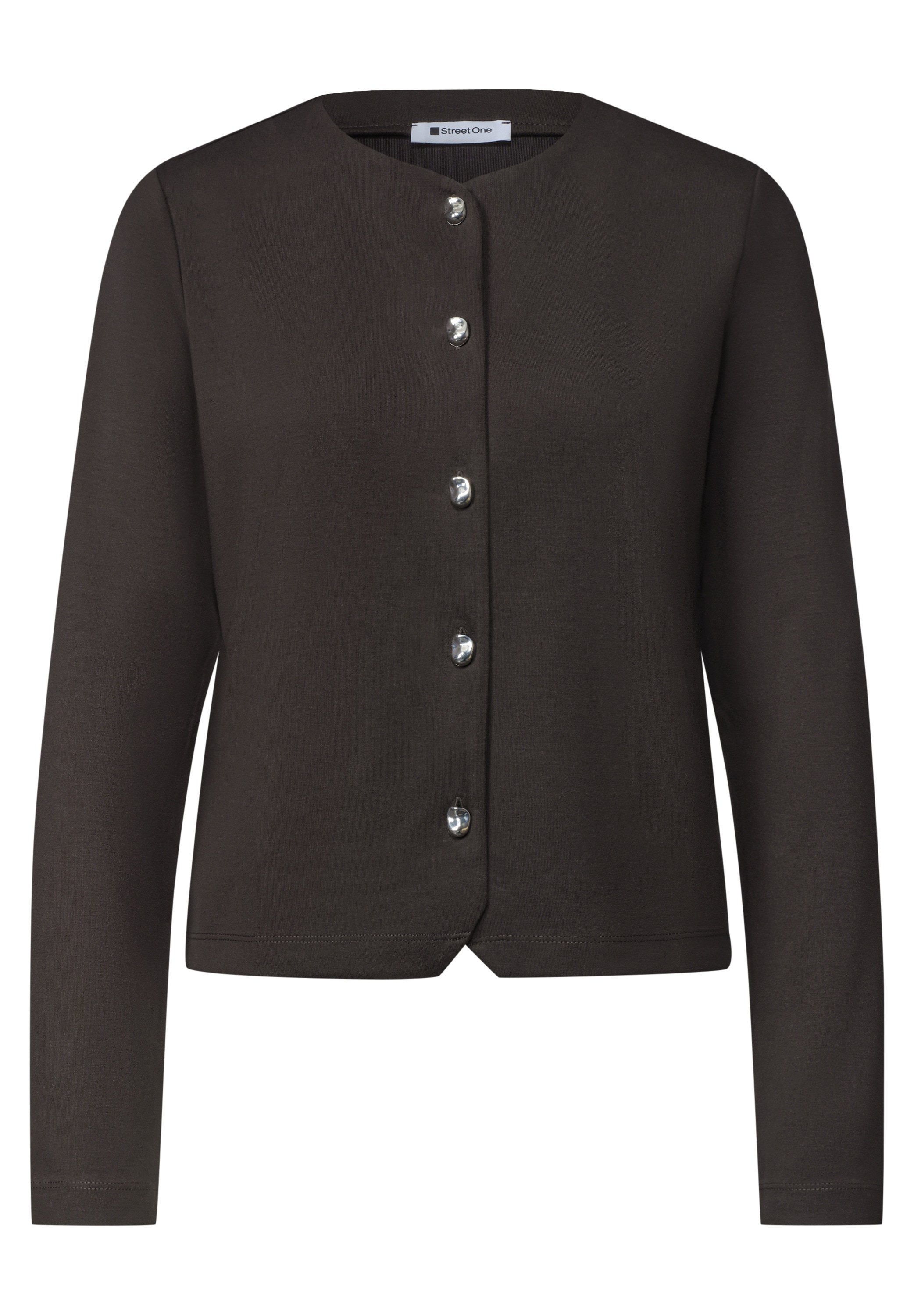 STREET ONE Shirtjacke Strick-Look Jacke / Cardigan / Dekorative Knöpfe