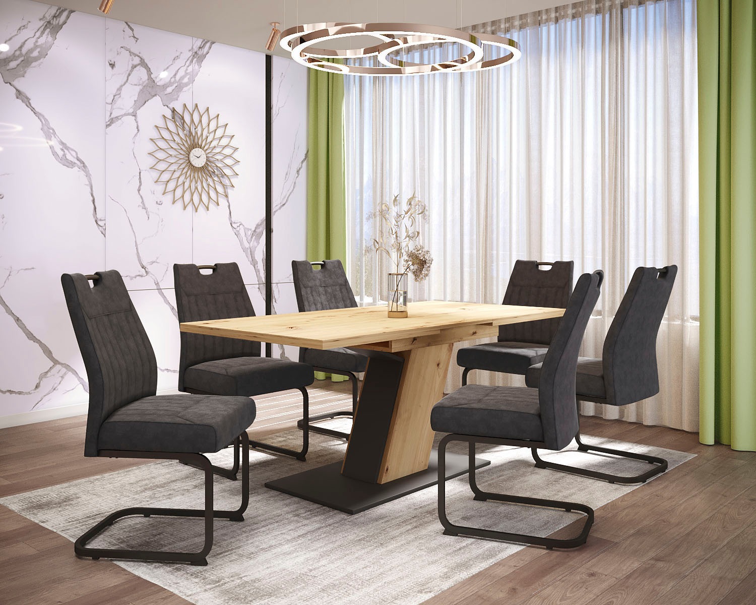 HELA Esszimmerstuhl »KLAUDIA Schwingstuhl« (Set) 4 Stk.Komfortsitz mit Fede günstig online kaufen