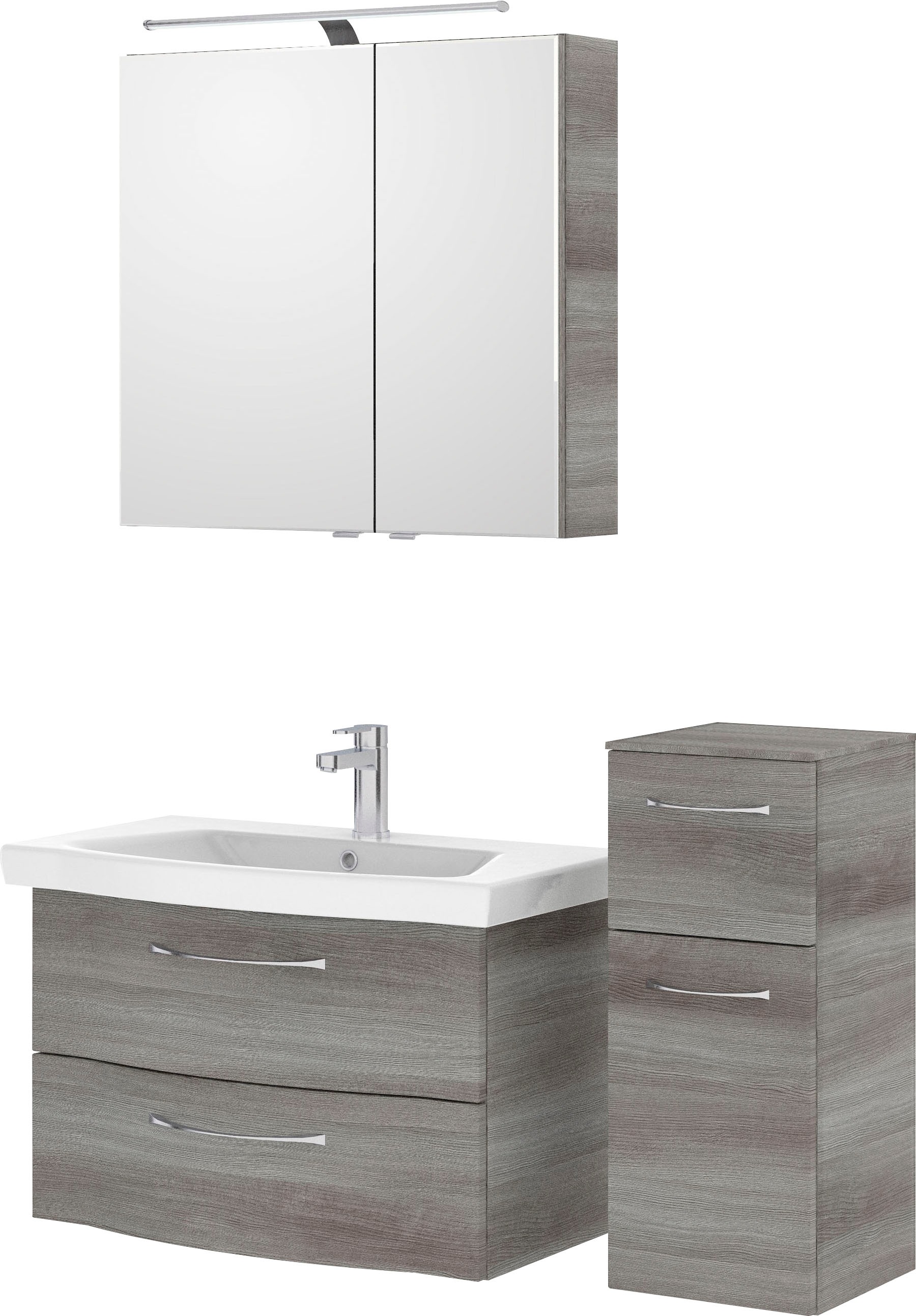 Saphir Badmöbel-Set »6005 Sprint 3-teilig, Keramik-Waschtisch mit LED-Spieg günstig online kaufen