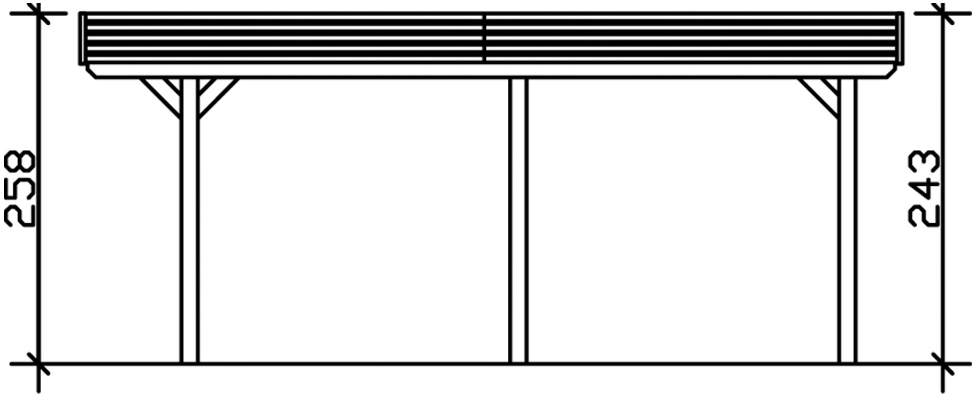 Skanholz Doppelcarport »Spessart«, Holz, 550 cm, Anthrazit