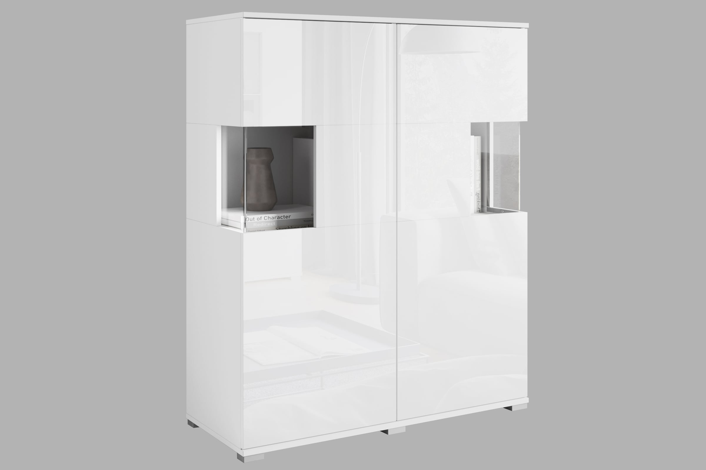 INOSIGN Highboard »Kenia«, (1 St.), Modernes Highboard mit Glastüren, Breite 100 cm
