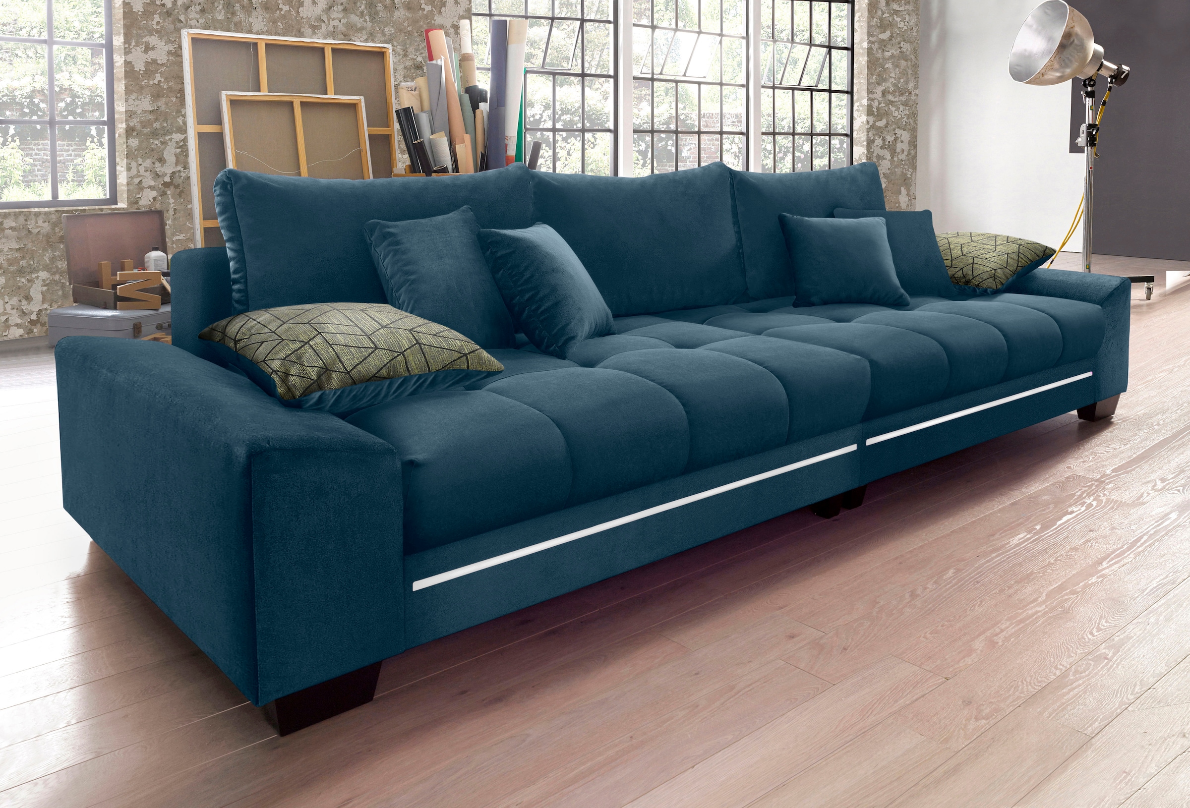 Mr. RGB-Beleuchtung Couch Big-Sofa auf Belastung/Sitz), »Nikita«, Kaltschaum wahlweise Rechnung kaufen mit mit (140kg