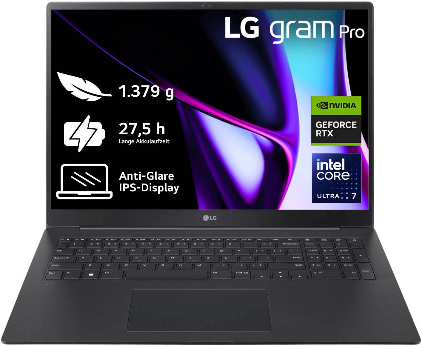 LG Business-Notebook »Gram Pro 17 Ultralight Laptop, IPS Display, 32GB RAM, Windows 11 Home,«, 43,18 cm, / 17 Zoll, Intel, Core Ultra 7, GeForce RTX 3050, 2000 GB SSD, 17Z90SP-E.AD7BG, 2024