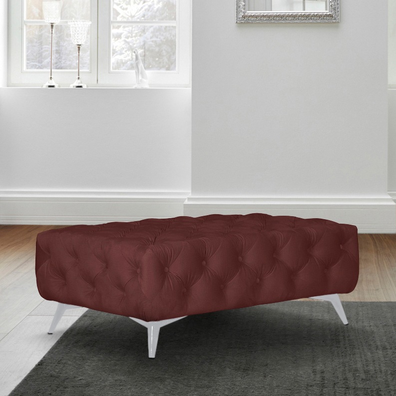 Leonique Polsterhocker »Amaury«, Chesterfield-Optik, Breite 120cm, Fußfarbe wählbar