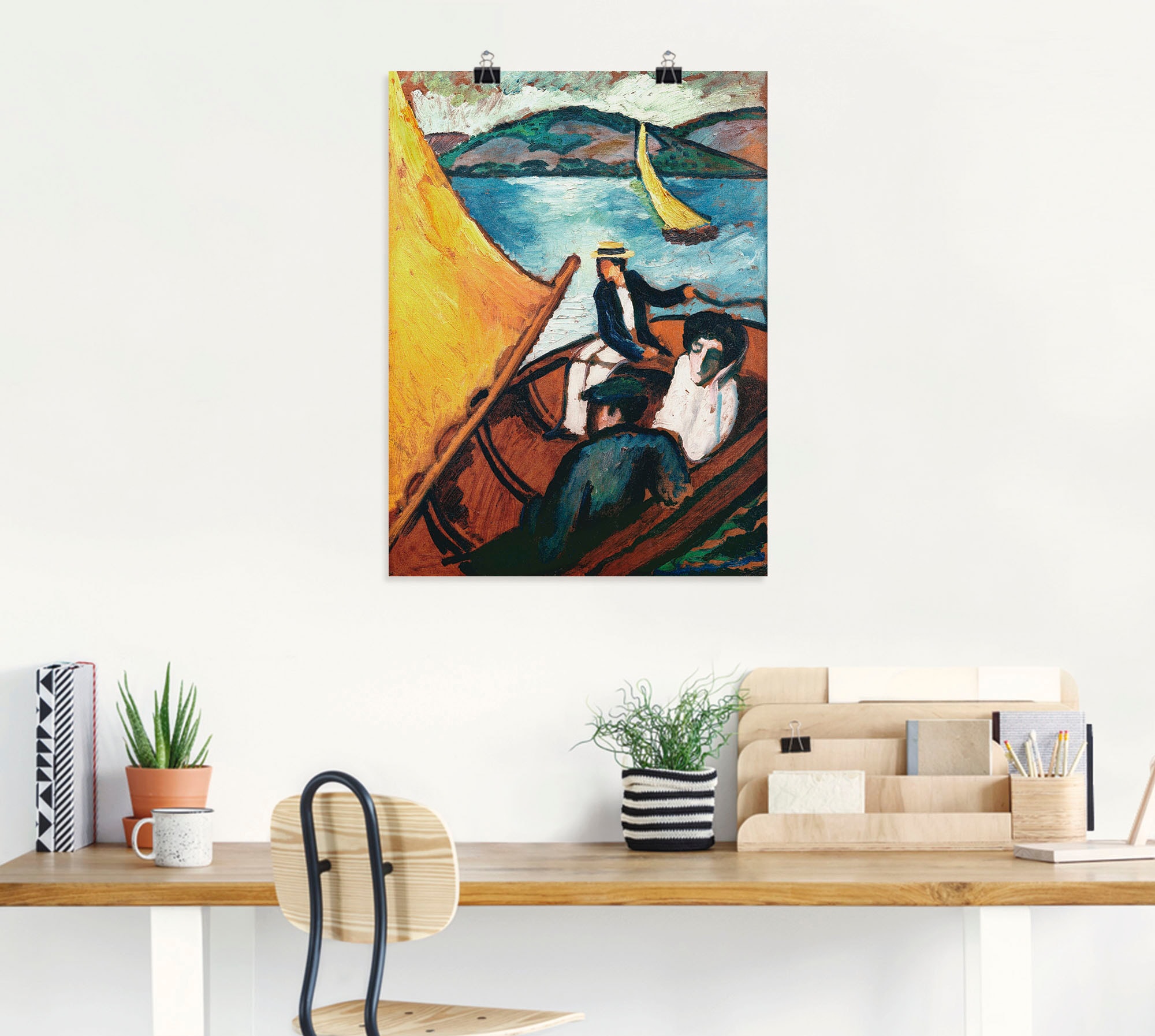 Artland Kunstdruck »Segelboot, Tegernsee«, Gruppen & Familien, (1 St.), als Leinwandbild, Wandaufkleber oder Poster in versch. Größen