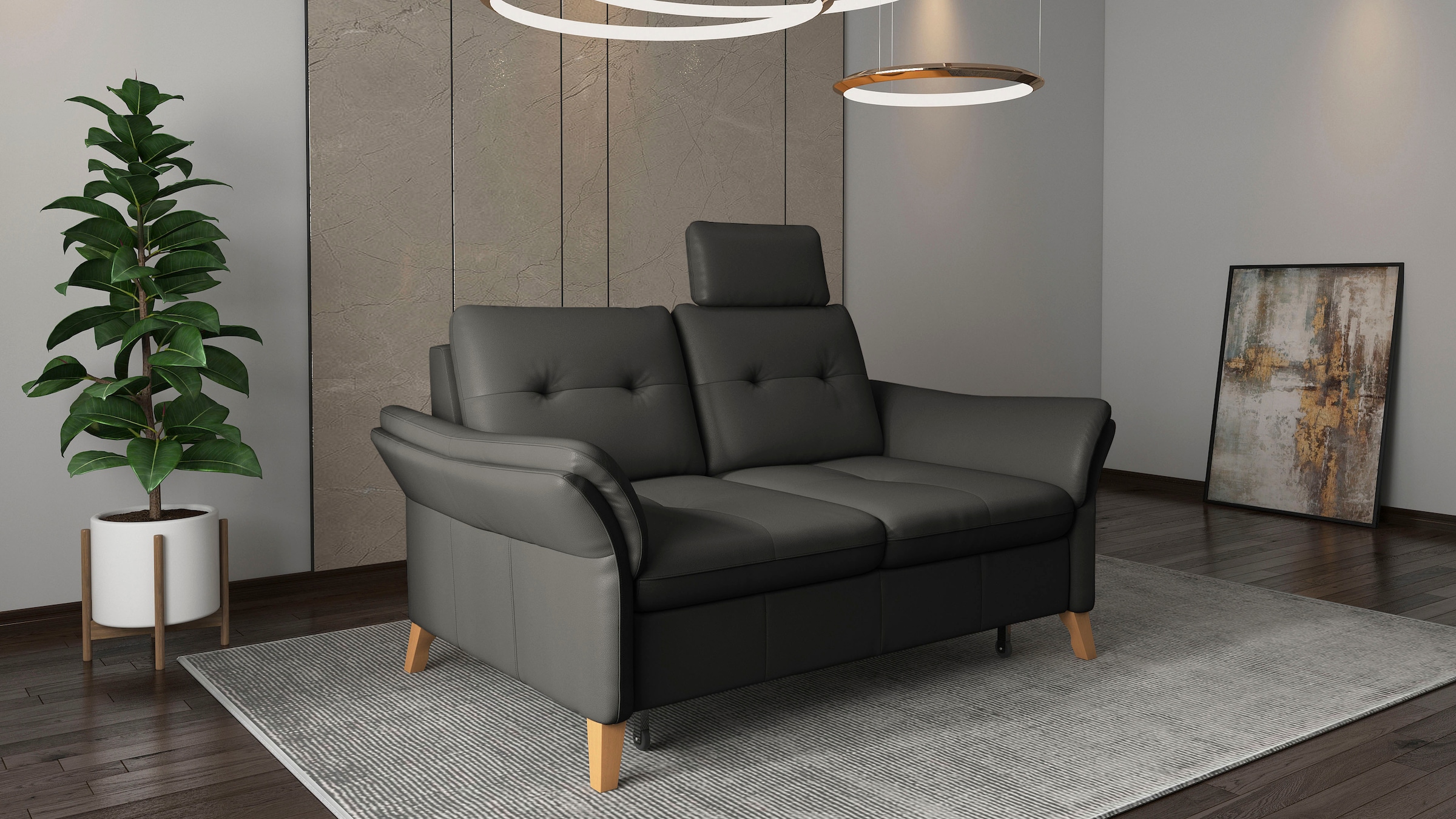 sit&more 2-Sitzer »Göteborg«, inklusive Sitztiefenverstellung und Federkern